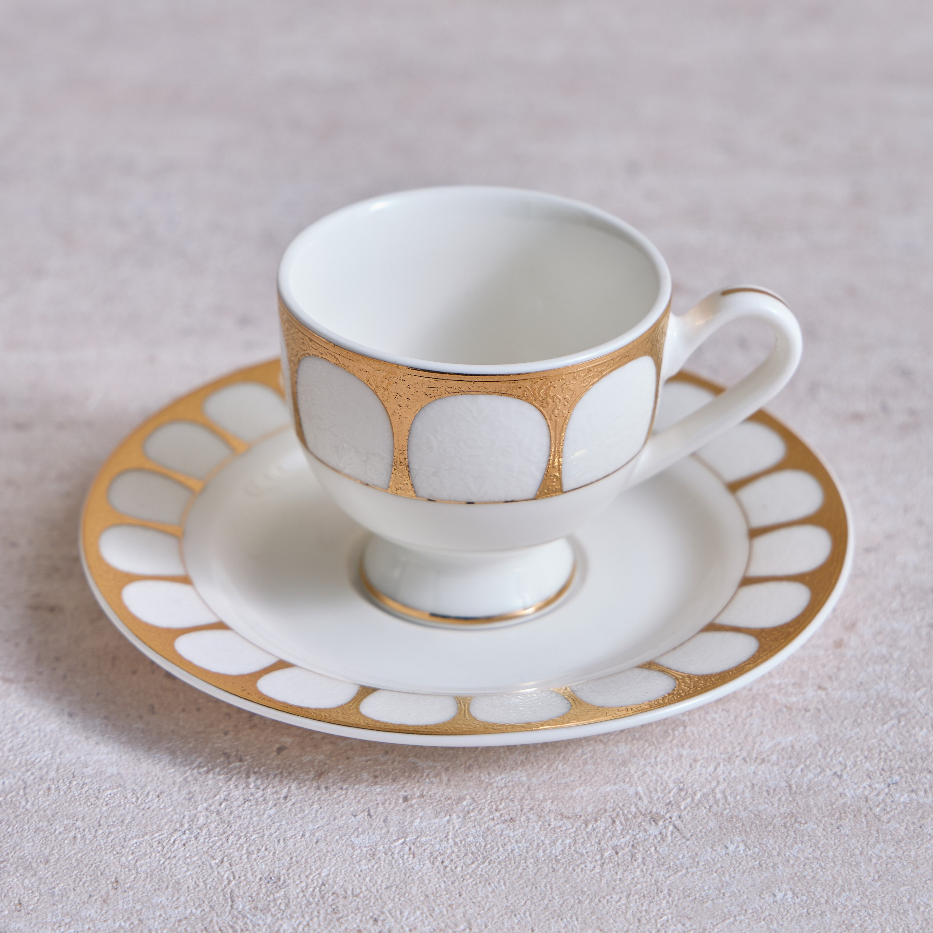 Habib New Bone China Espresso and Saucer - 90 ml