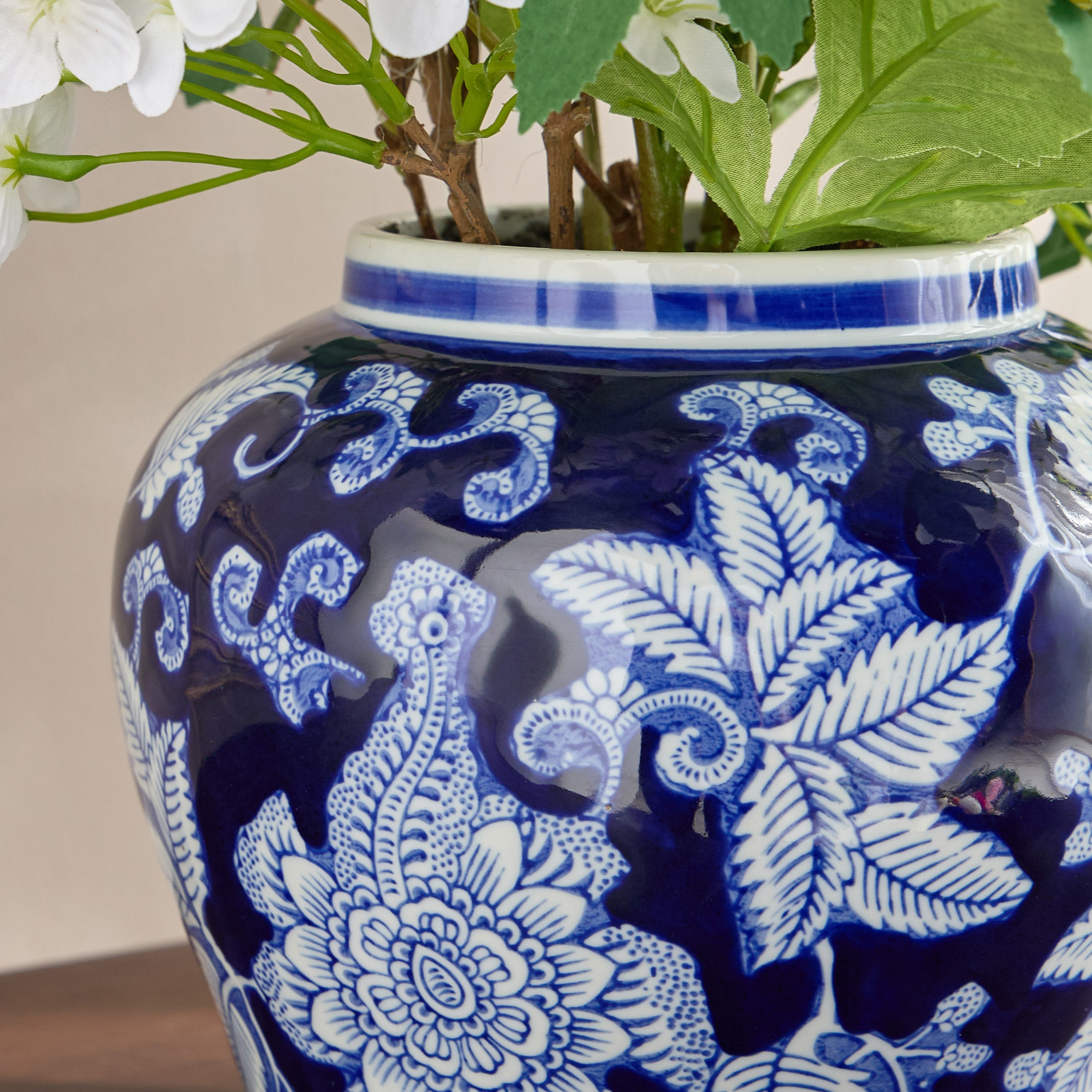 Chinoiserie Plant in Ceramic Pot - 40 cm-household-gardenandoutdoor-artificialflowersandplants-flowers-image-3
