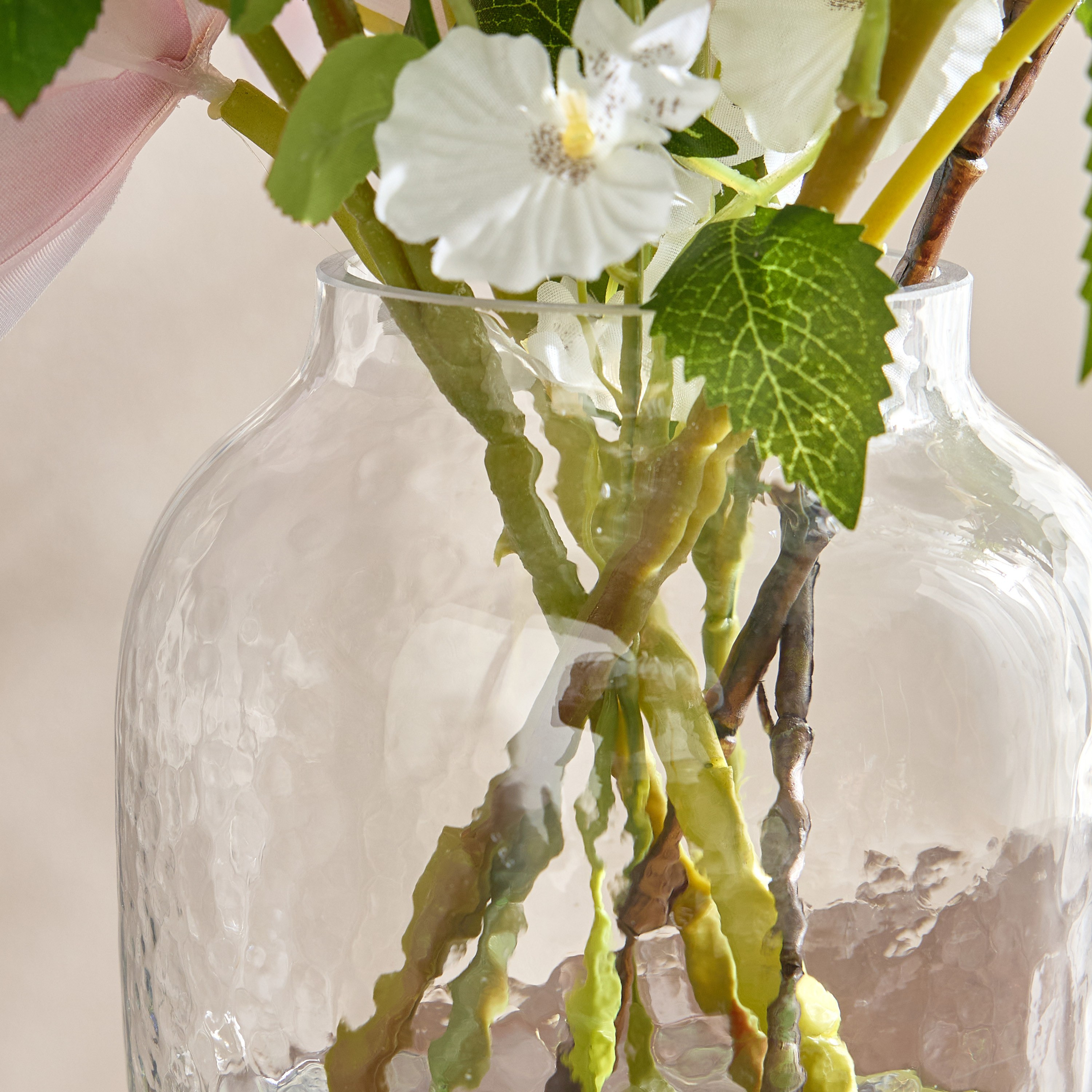 Clarity Spring Mixed Floral Arrangement in Glass Pot - 38 cm-household-gardenandoutdoor-artificialflowersandplants-flowers-image-3