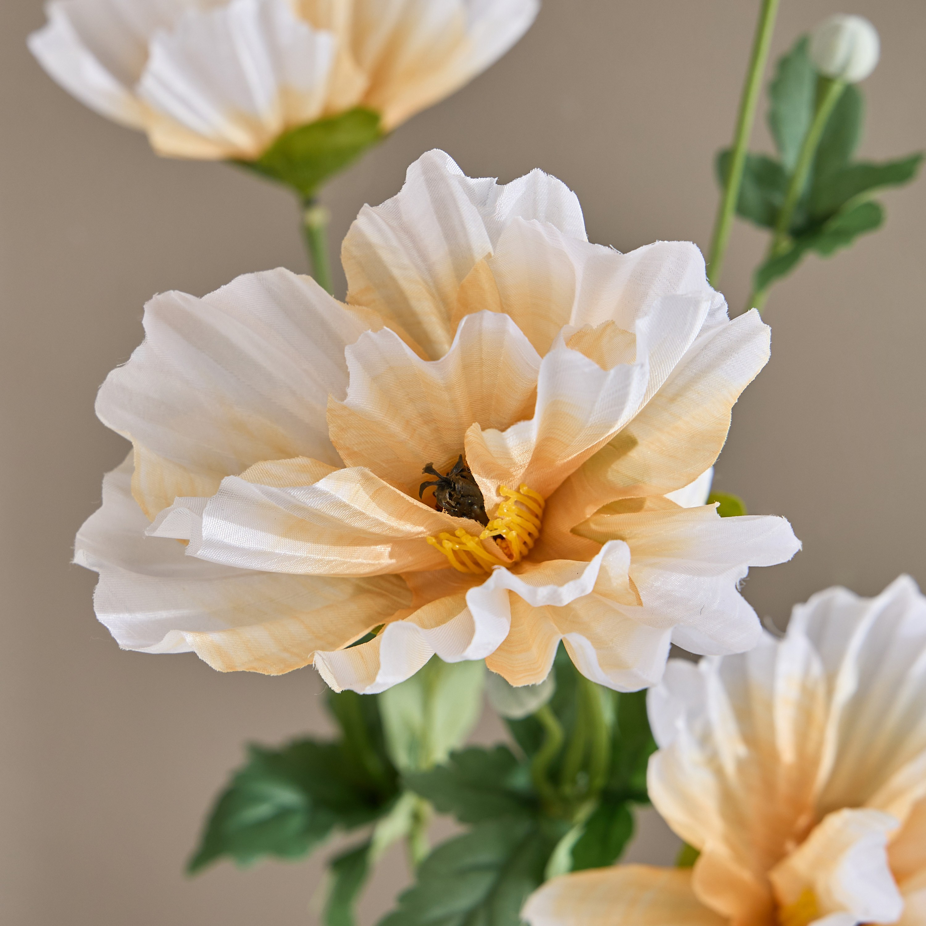 Poppy Four Headed Stem - 83 cm-household-gardenandoutdoor-artificialflowersandplants-stems-image-2