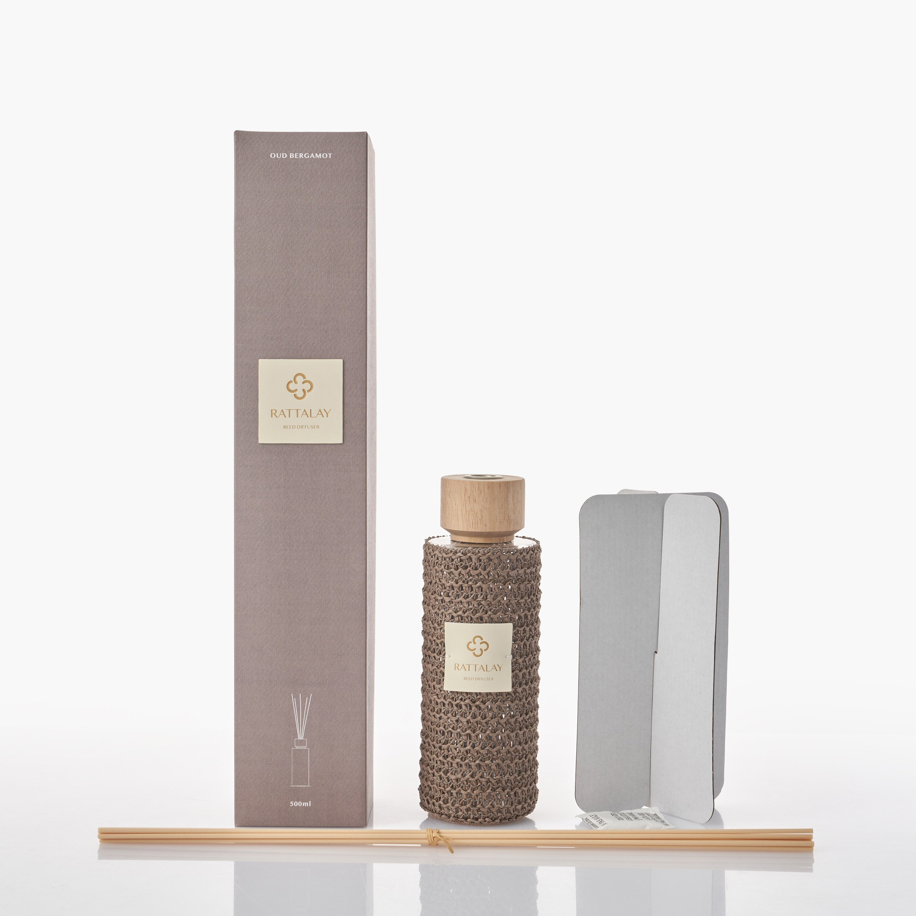 Rattalay Oud Bergamot Reed Diffuser - 500 ml-household-homefragrance-reeddiffusers-image-1