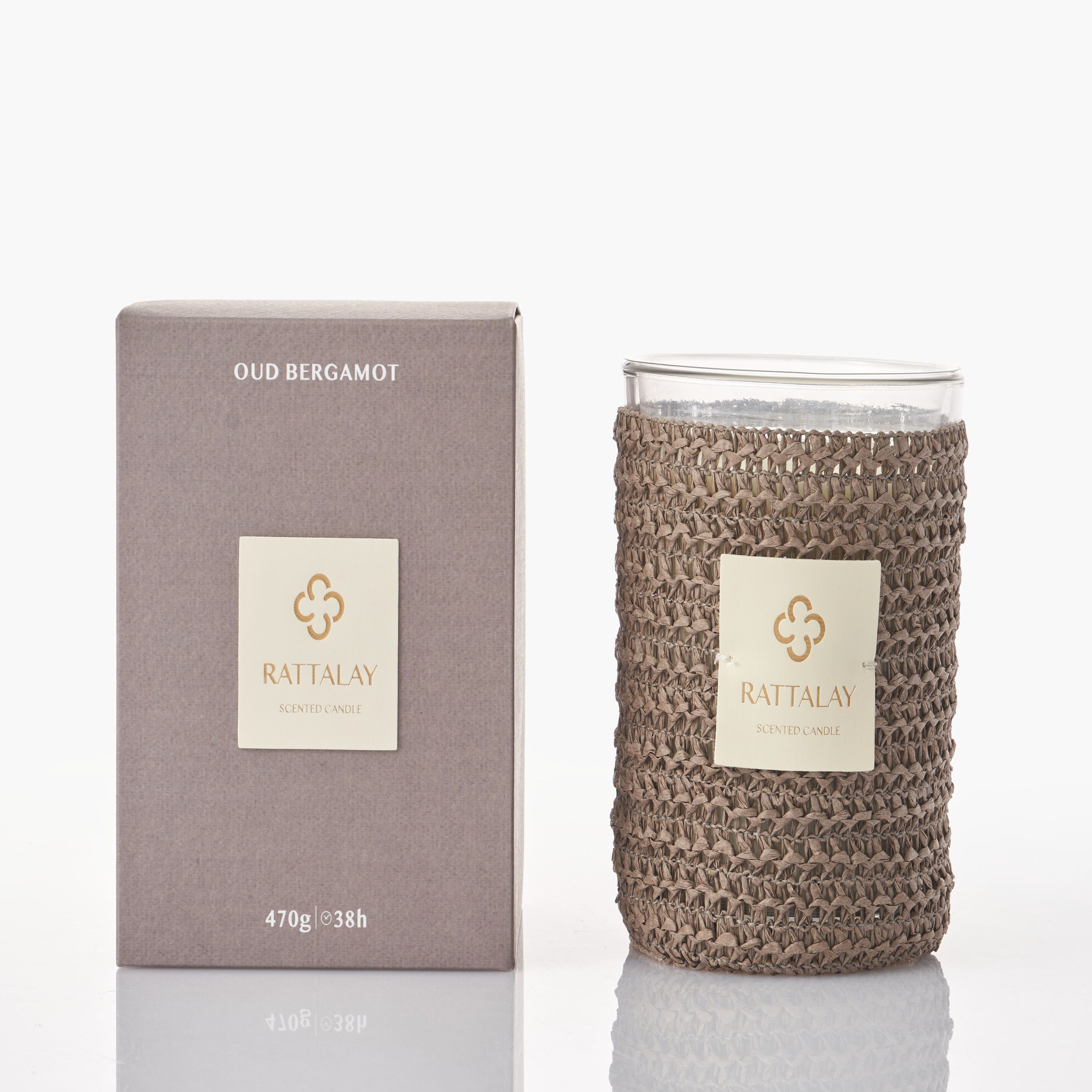 Rattalay Oud Bergamot Scented Jar Candle - 38 h