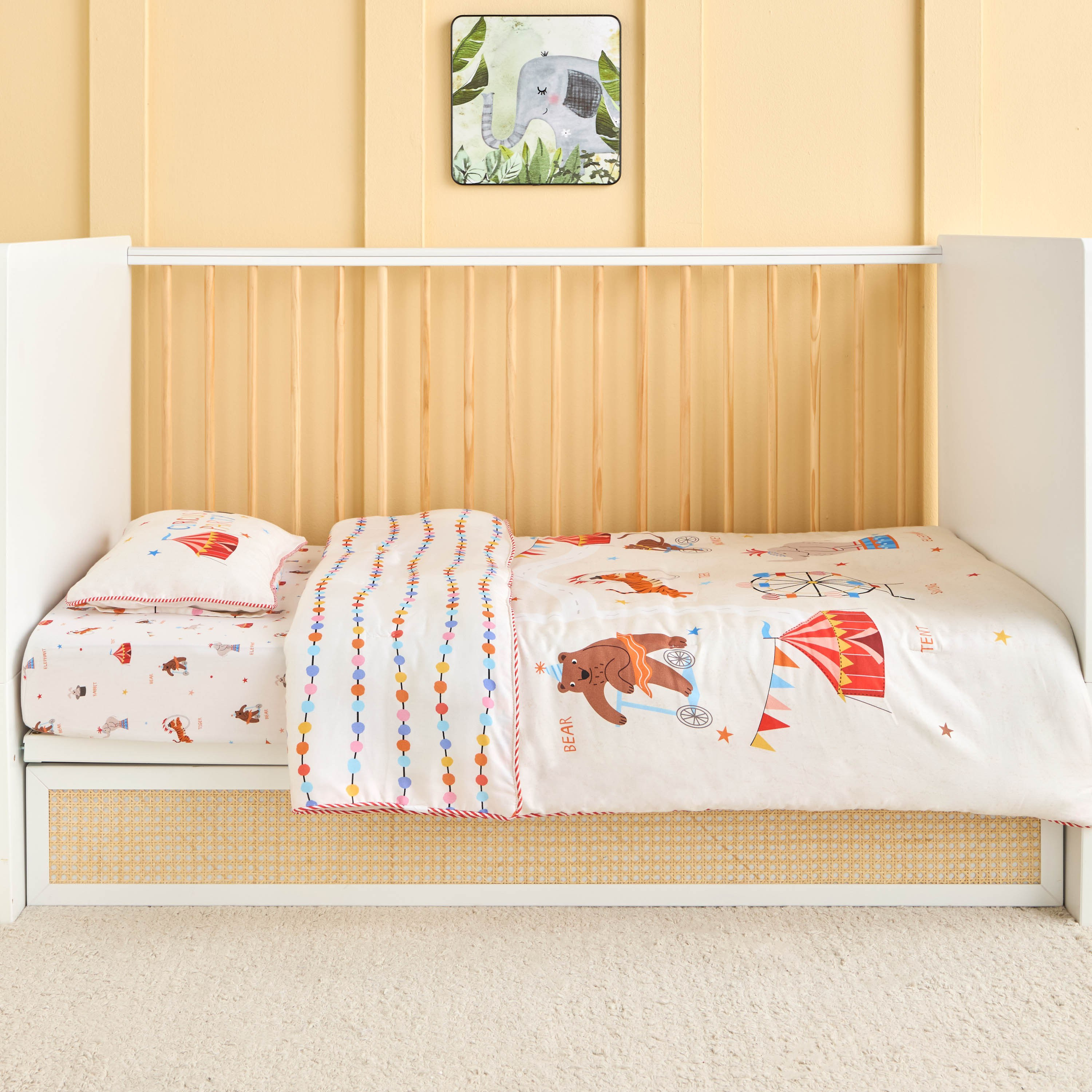 Carnival Cotton Circus Print 2-Piece Toddler Comforter Set - 110x140 cm