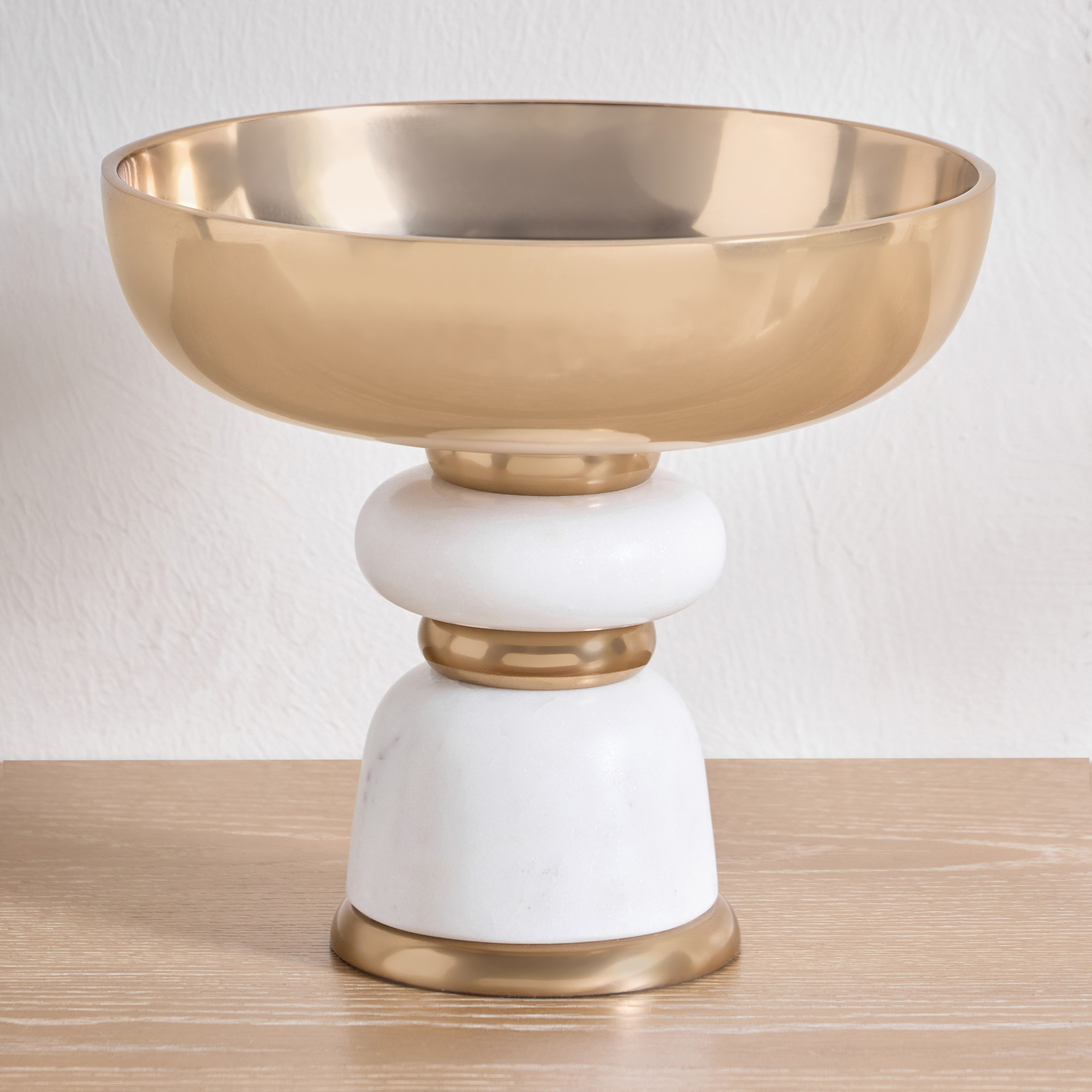 Blanco Marble Footed Decorative Bowl - 23 cm