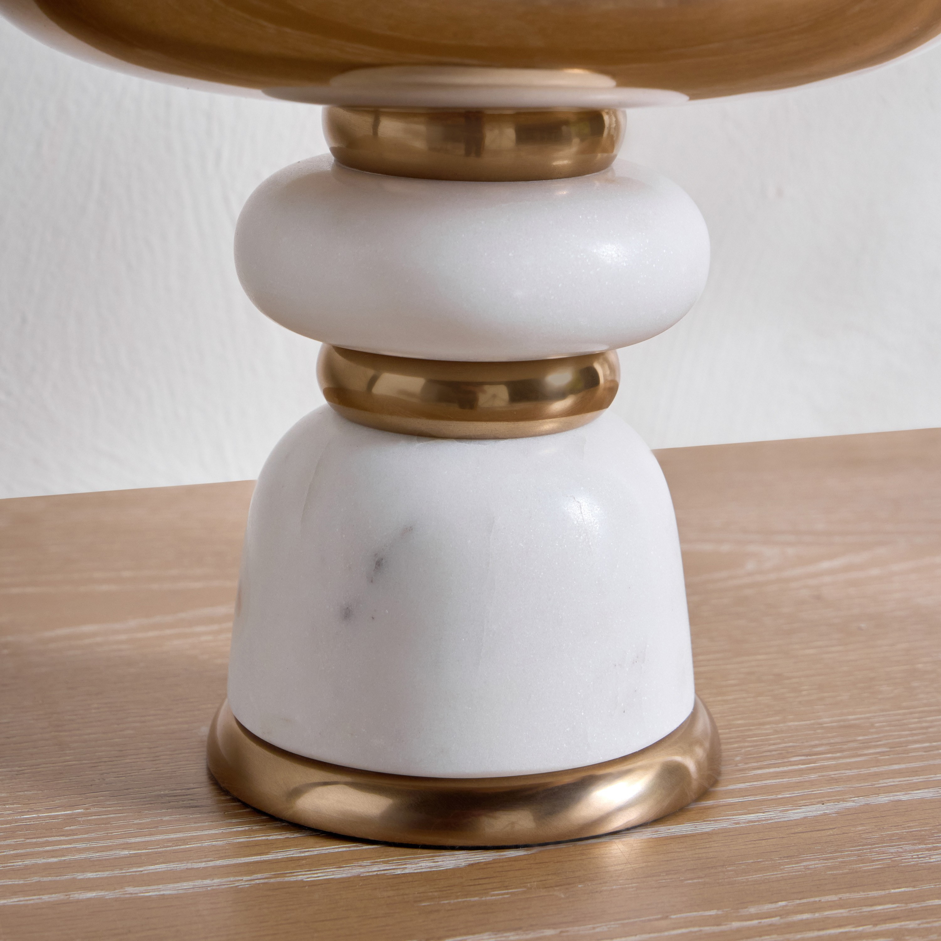 Blanco Marble Footed Decorative Bowl - 23 cm-household-decor-vasesandbowls-image-3