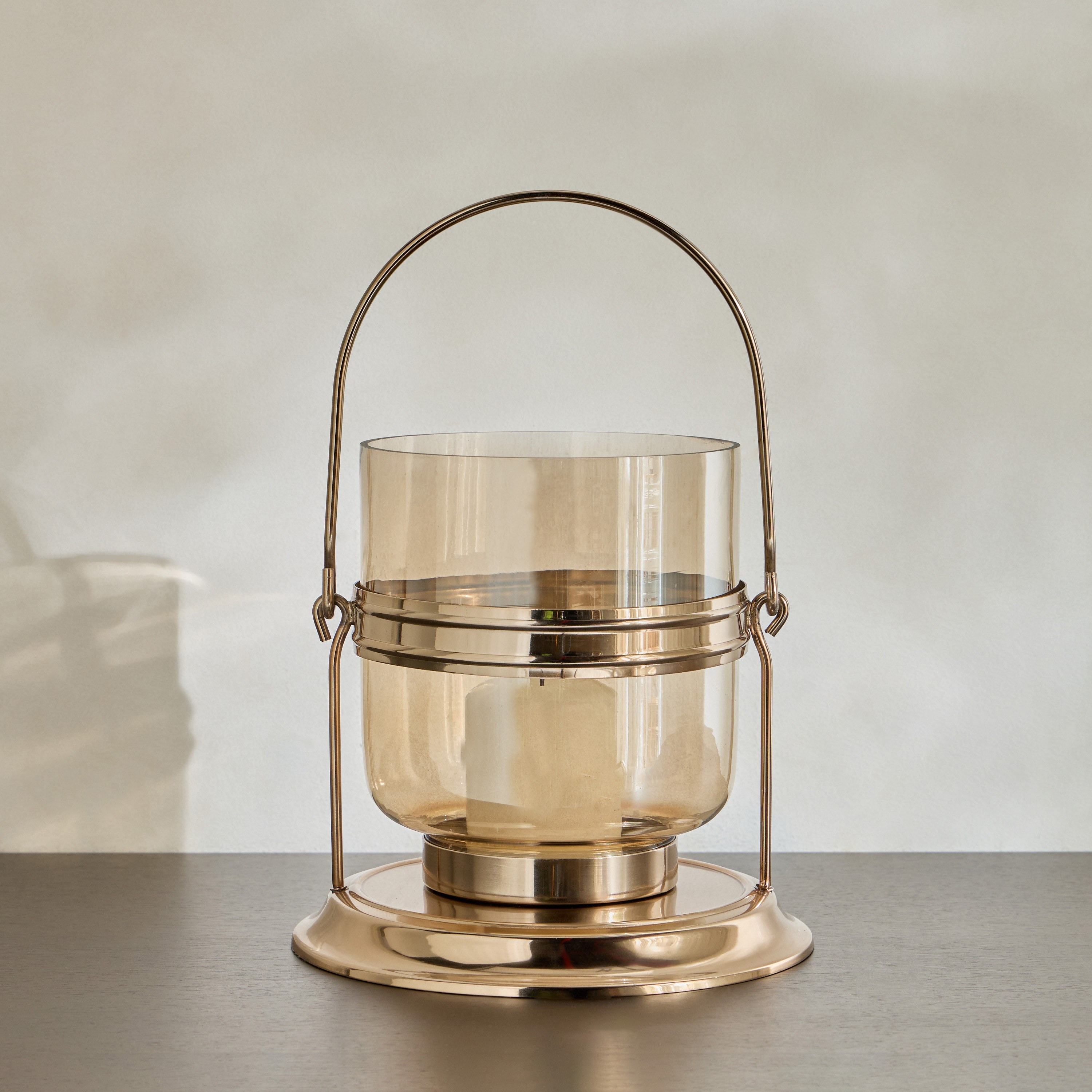 Bronte Stainless Steel Hurricane Lantern - 22 cm-household-decor-candleholdersandlanterns-image-1