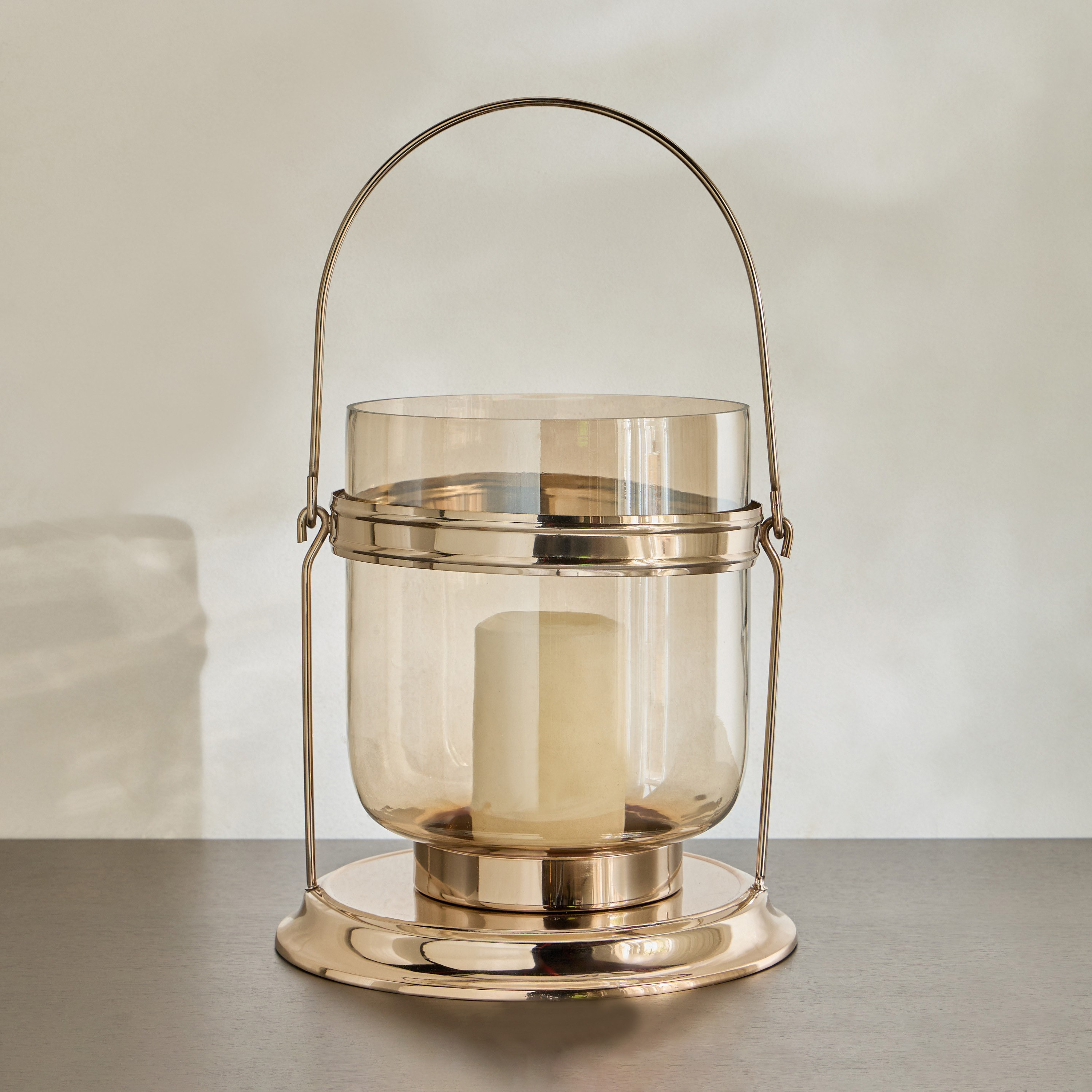 Bronte Stainless Steel Hurricane Lantern - 28 cm