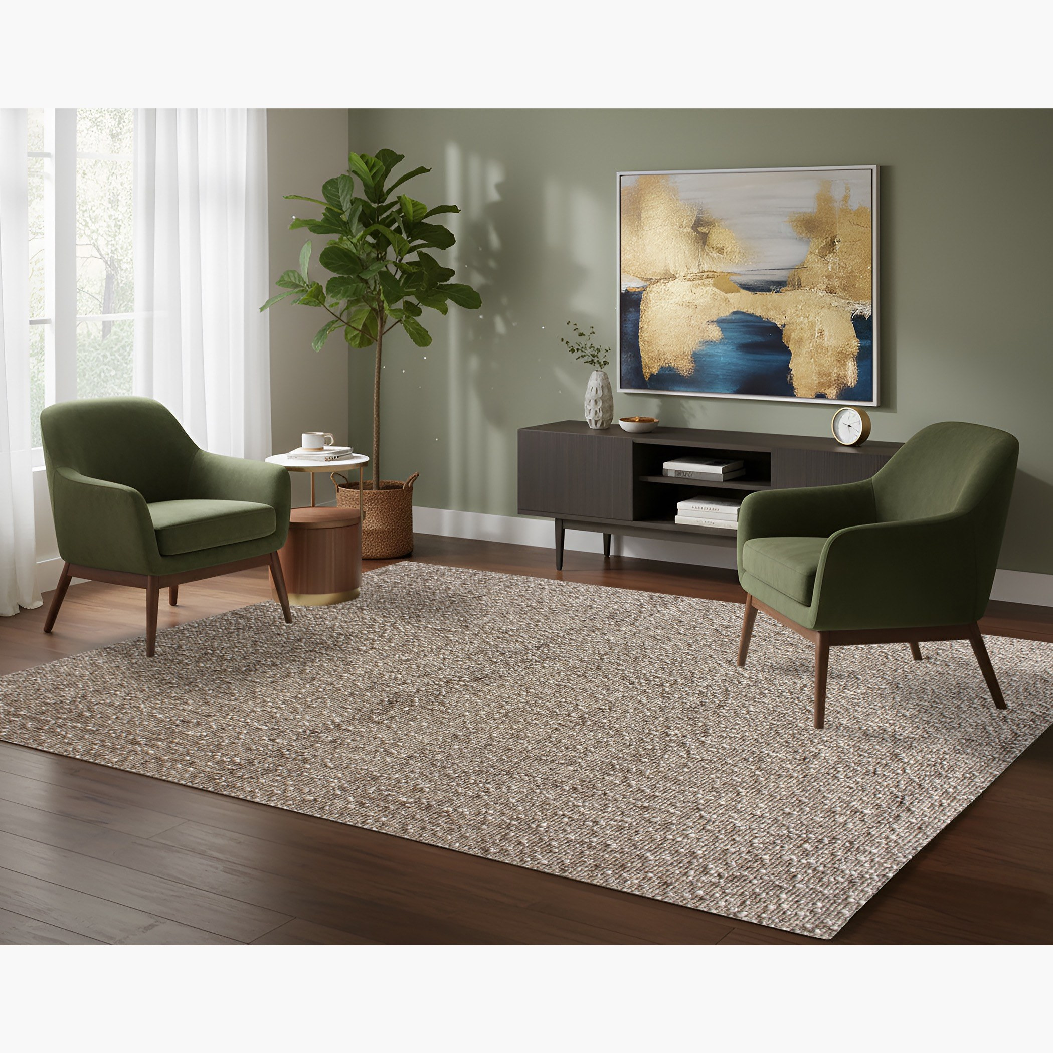 Veyra Woollen Handwoven Dhurrie - 160x230 cm-household-rugsandcarpets-rugs-image-2