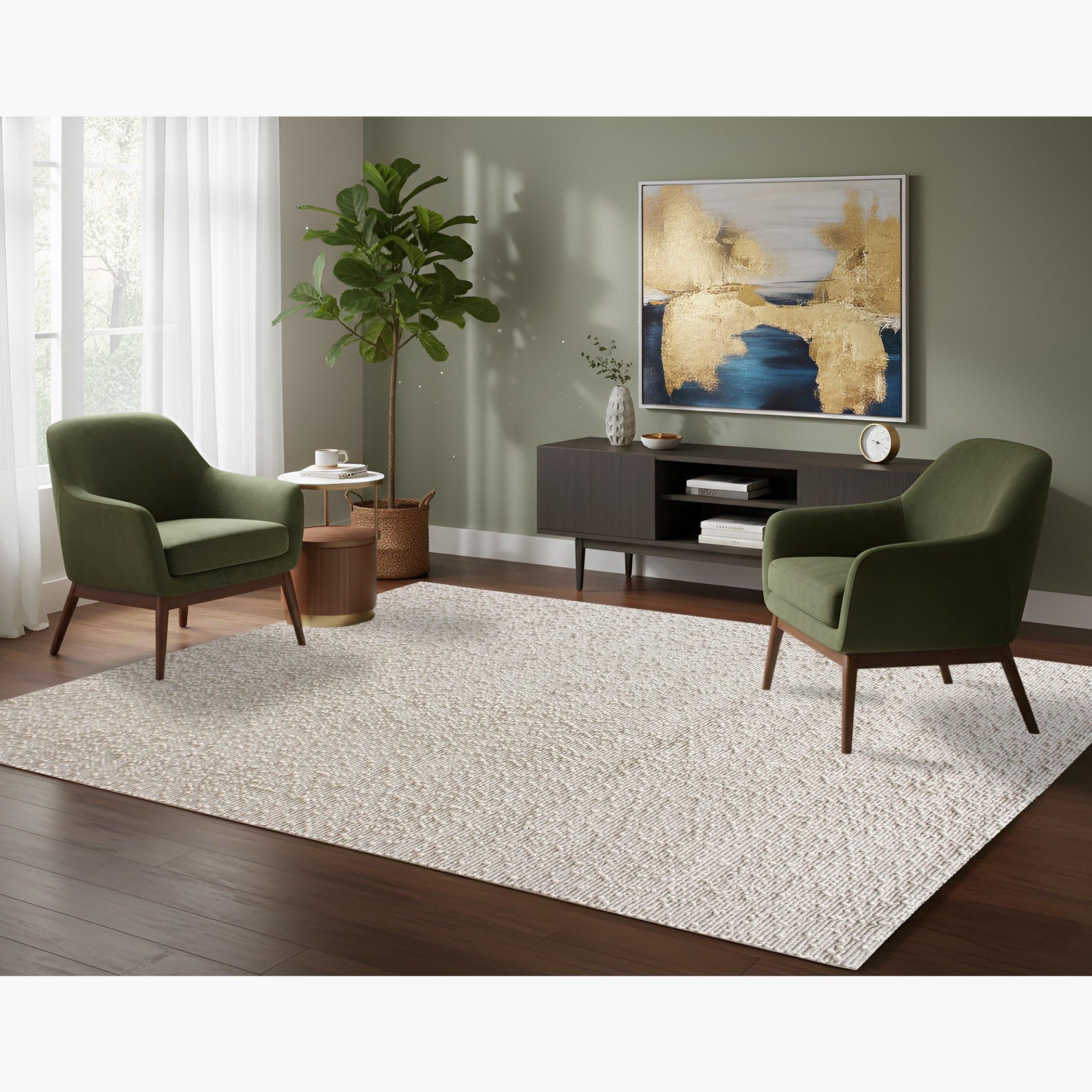 Veyra Handtufted Woollen Rug - 200x290 cm-household-rugsandcarpets-rugs-image-2