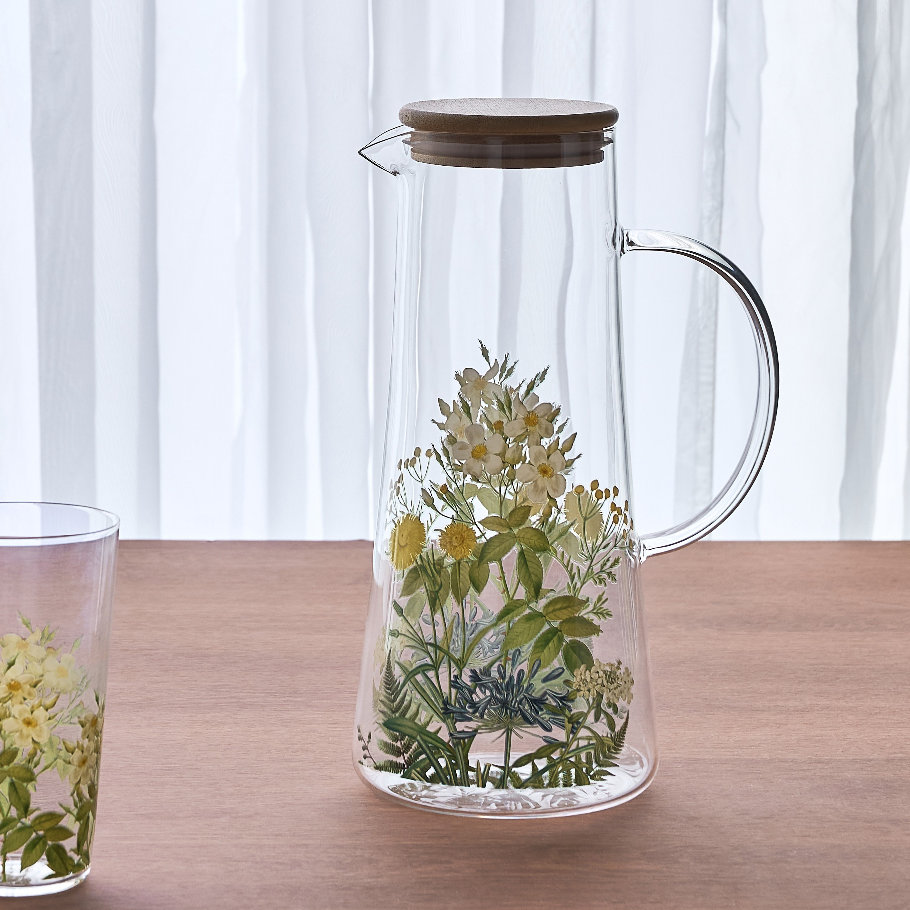 Botanical 7-Piece Glass Jug Set - 1.5 L-household-dining-glassware-drinkingglasses-image-2