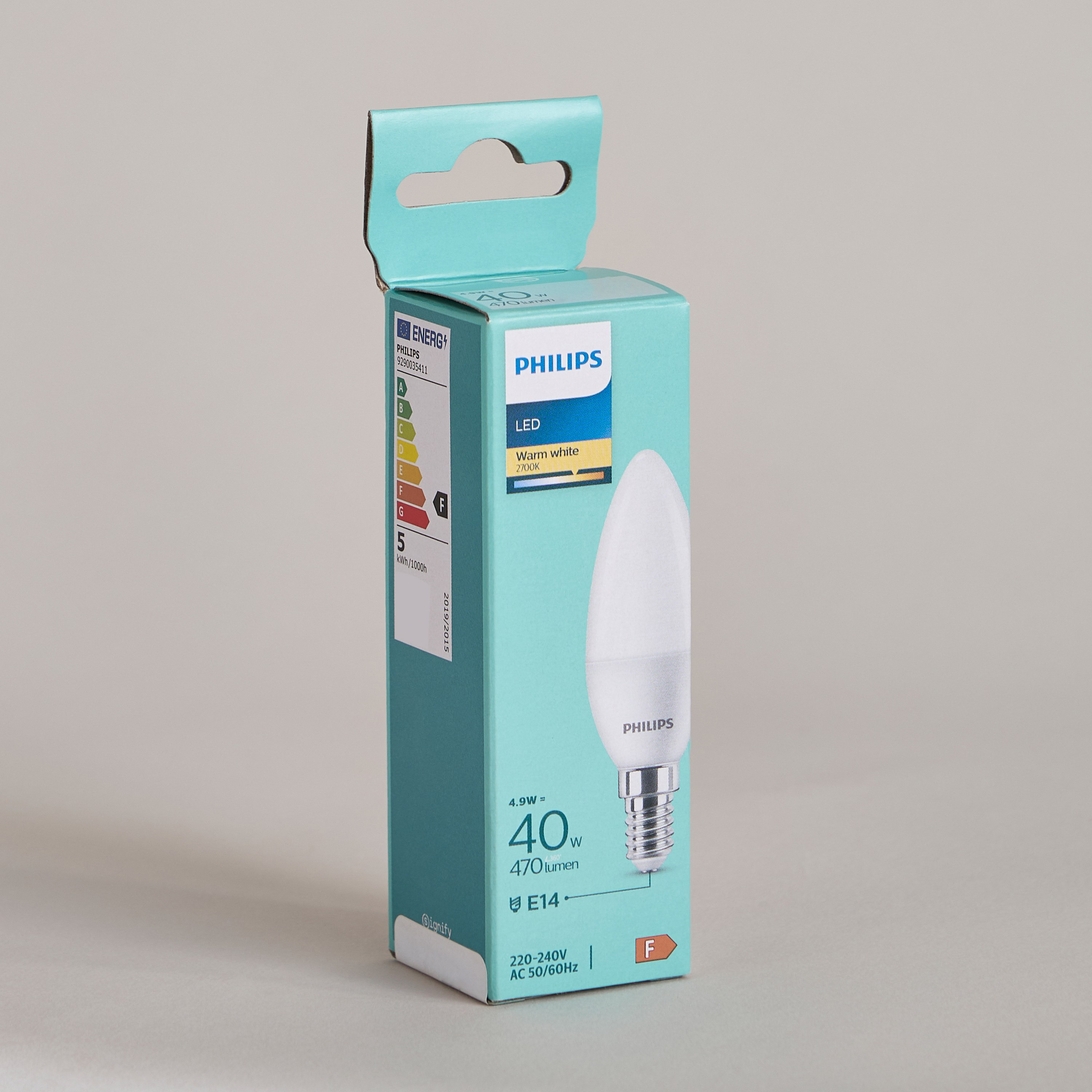 لمبة شمعة ليد معتّمة - فيليبس - 40 واط 400 لومن أبيض دافئ-household-lighting-bulbsandbatteries-bulbs-image-4