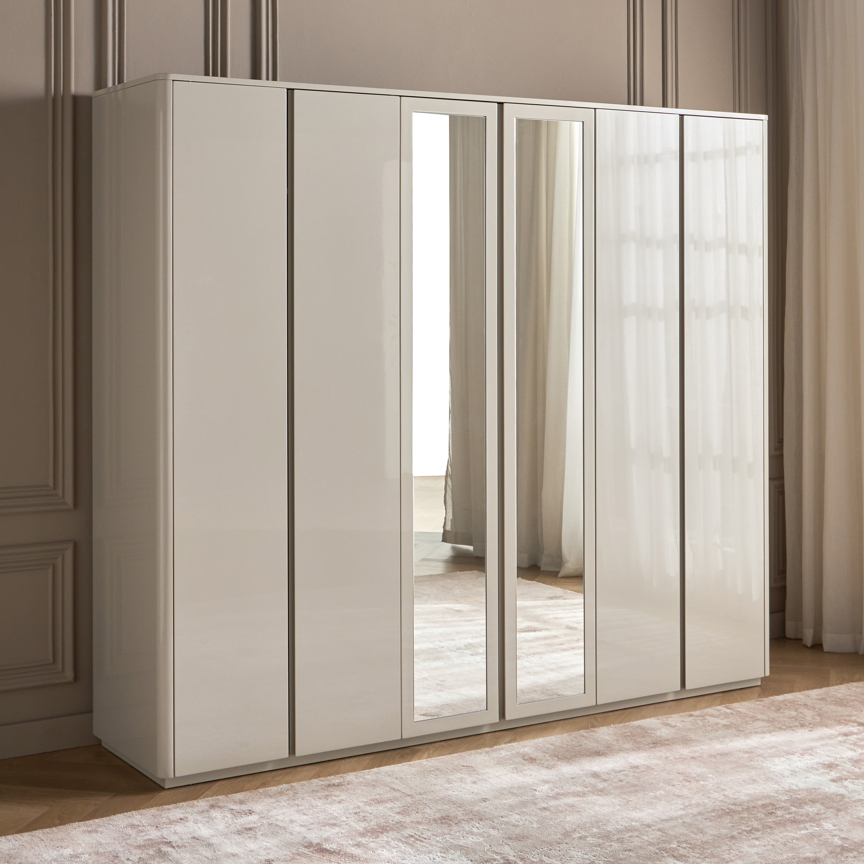 Marcella 6-Door Wardrobe with Drawers