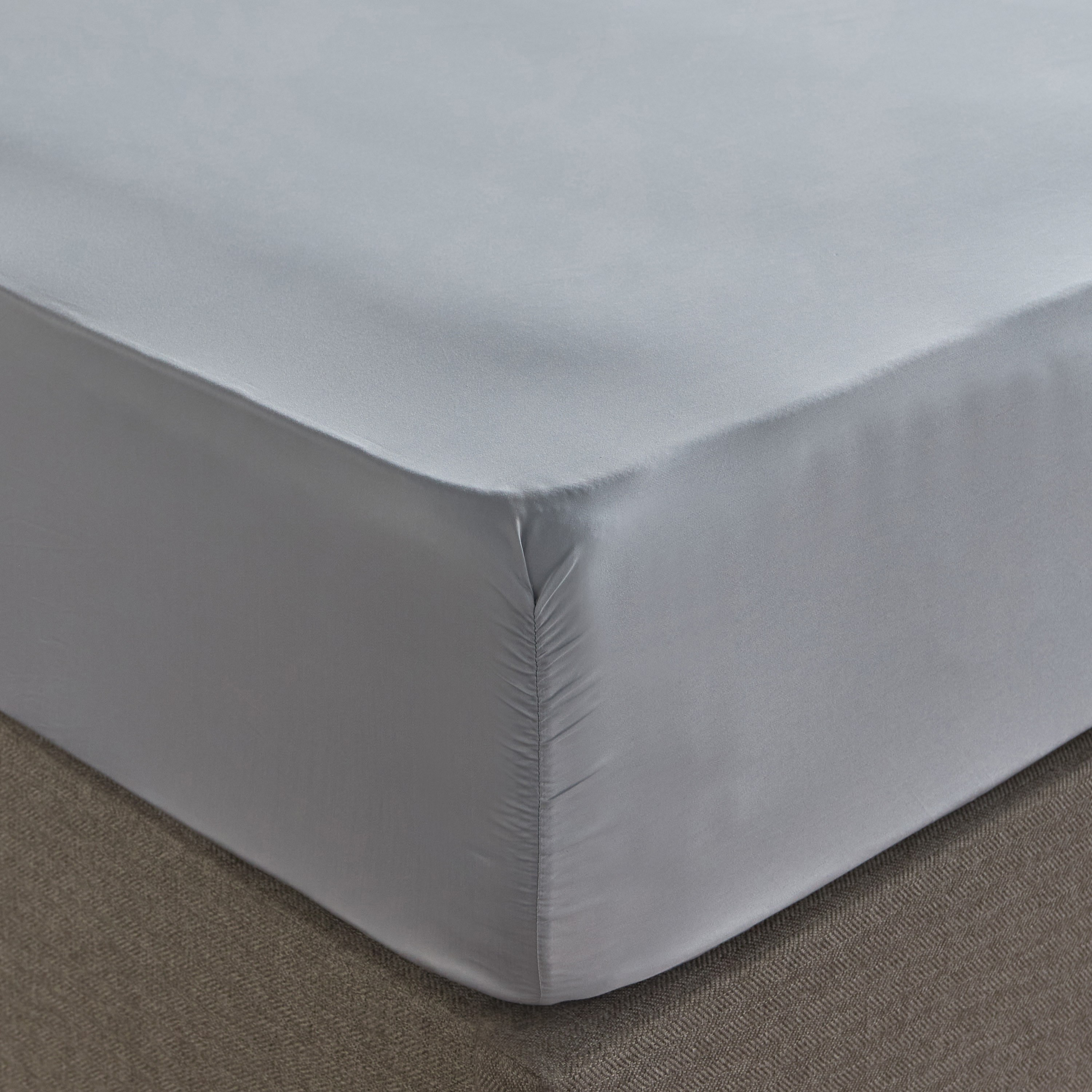 شرشف مطاطي مقاس كينج بنسيج ساتان قطني وعدد 1000 خيط - إيفيلور - 180x205 سم-household-bedding-sheetsandpillowcases-fittedsheets-image-1