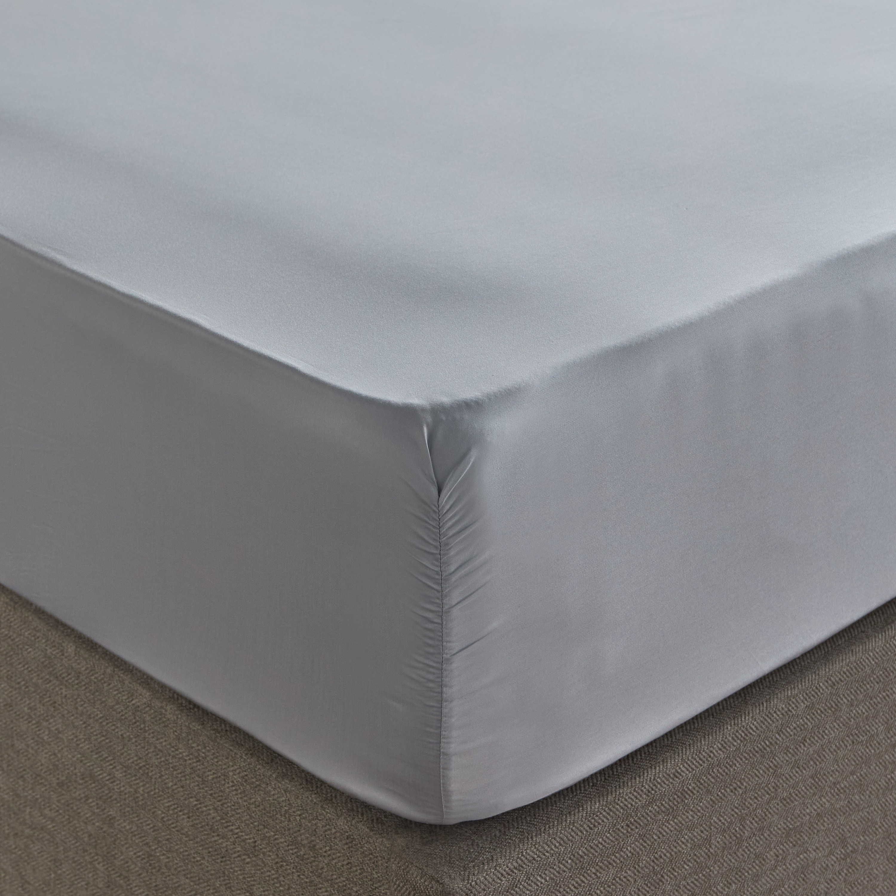 Evelor Cotton Sateen Weave 1000 Thread Count Single Fitted Sheet - 90x200 cm-household-bedding-sheetsandpillowcases-fittedsheets-image-1