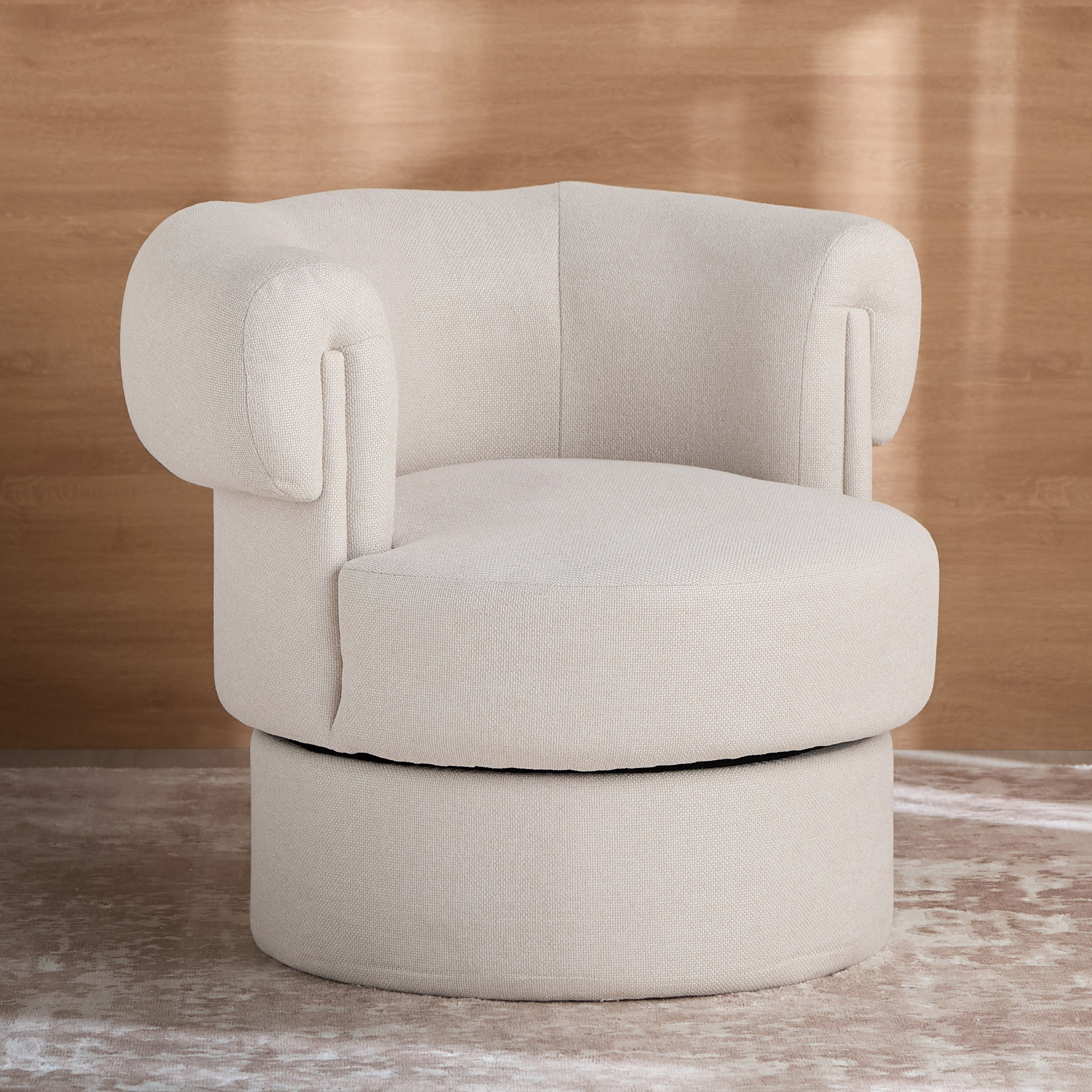Stride Fabric Swivel Armchair