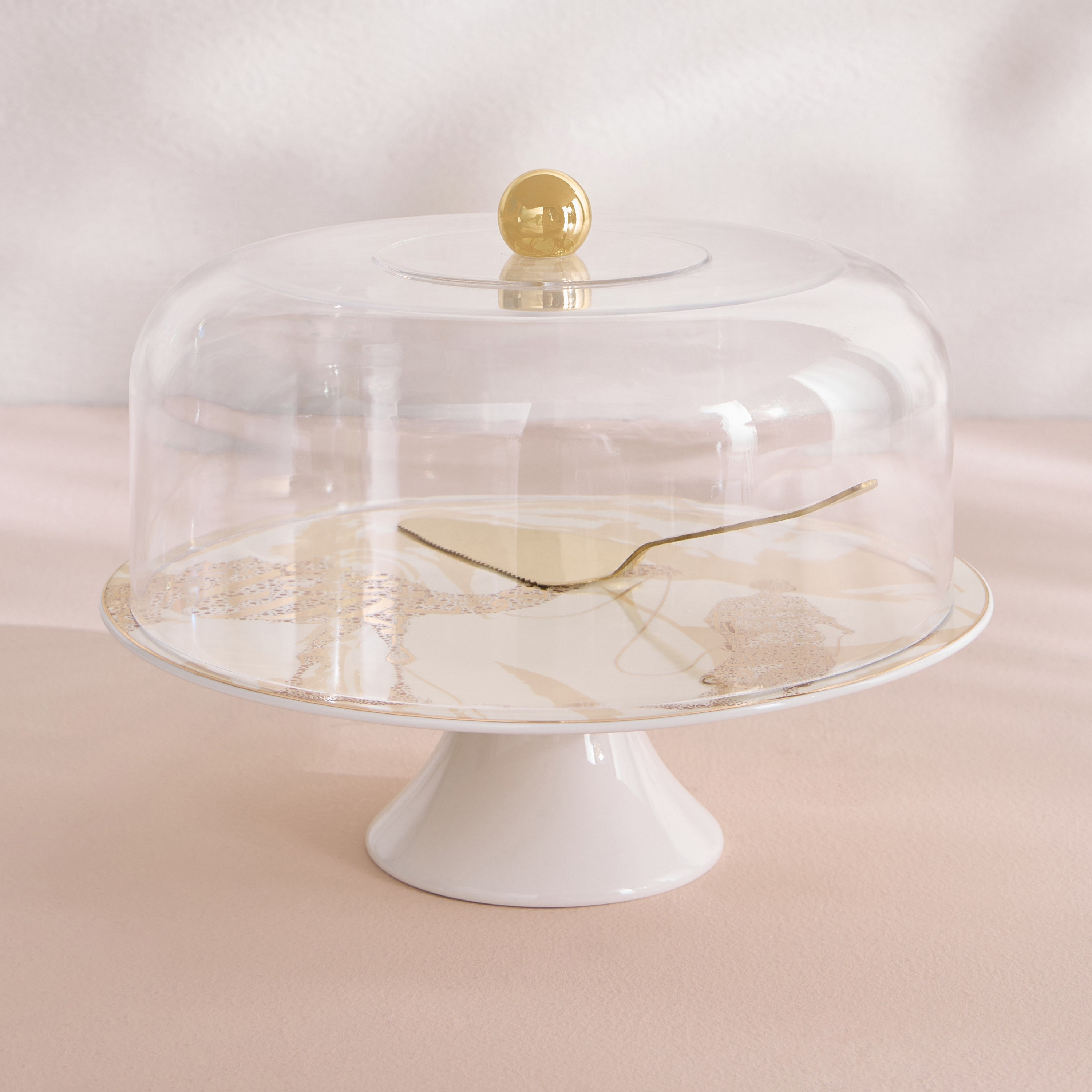 Badawi Domed Cake Stand with Server - 29 cm-household-dining-serveware-cakestands-image-1