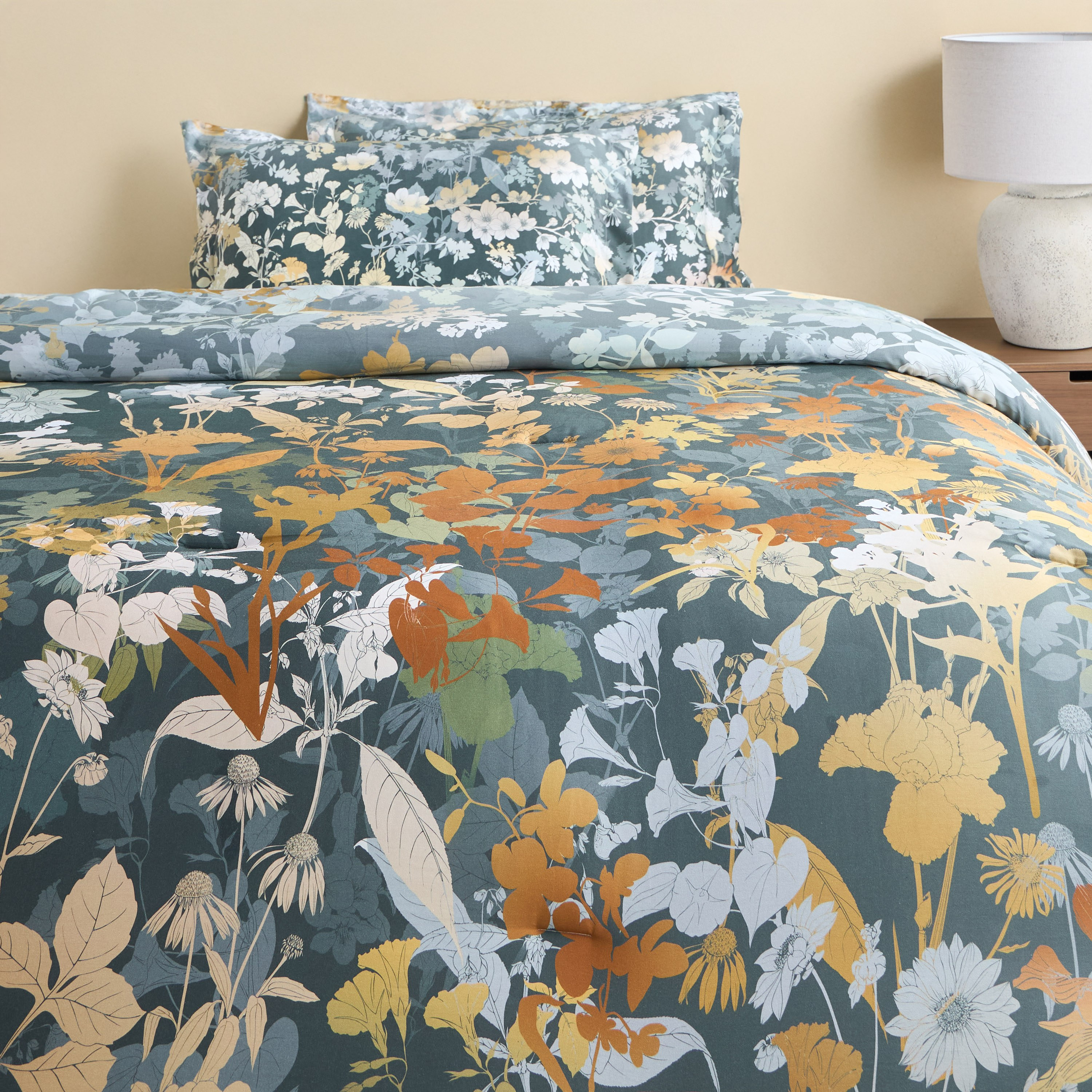 Libreville Cotton Sateen Printed 3-Piece Super King Comforter Set - 240x260 cm-household-bedding-comfortersandbedspreads-comforters-image-2