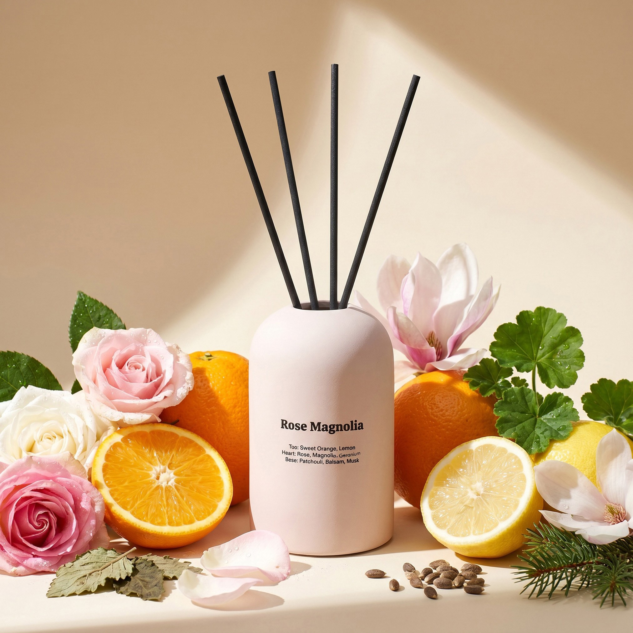 Lumen Rose Magnolia Ceramic Reed Diffuser - 150 ml-household-homefragrance-reeddiffusers-image-3