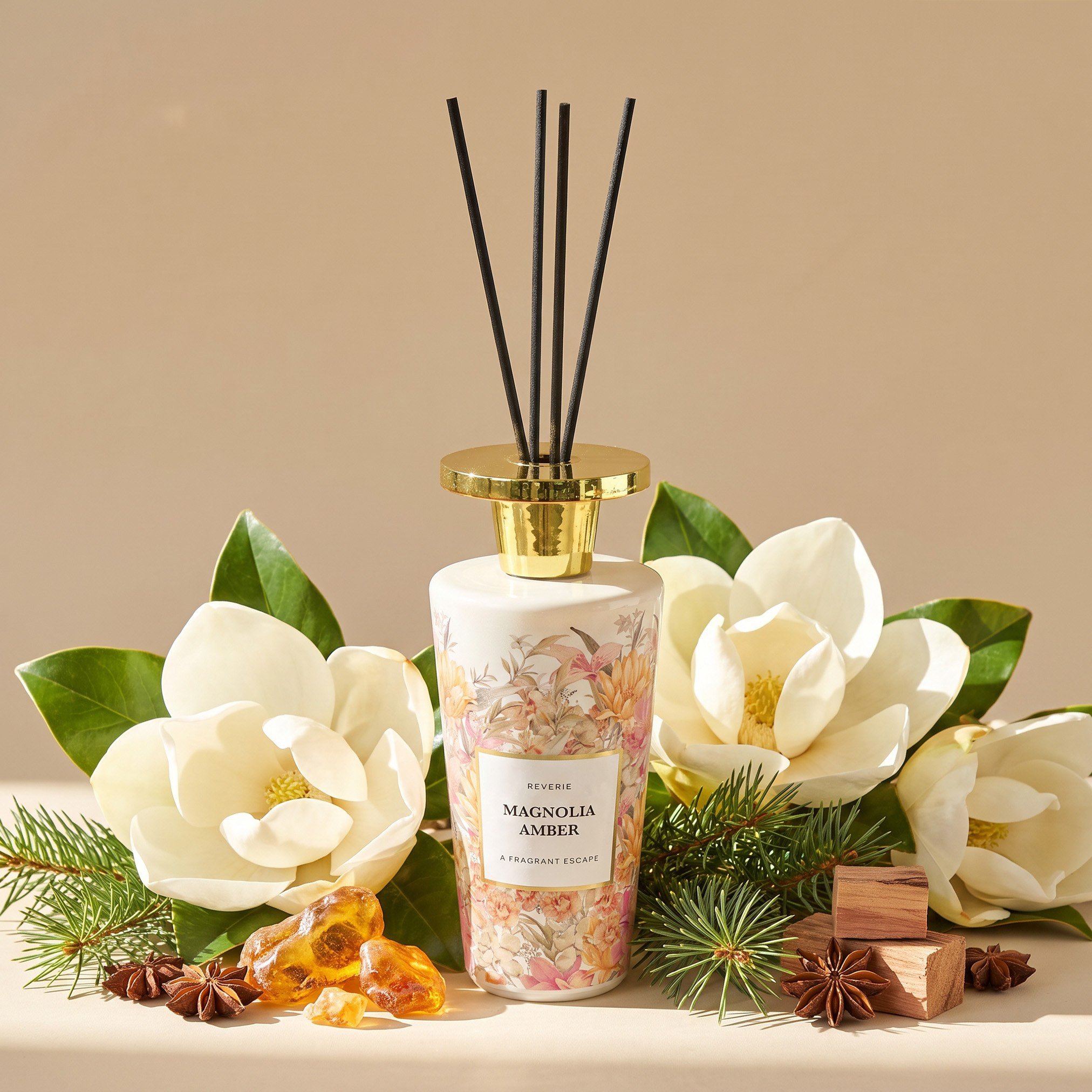 موزع عطور بالأعواد ماغنوليا أمبر - ريفيري - 500 مل-household-homefragrance-reeddiffusers-image-1