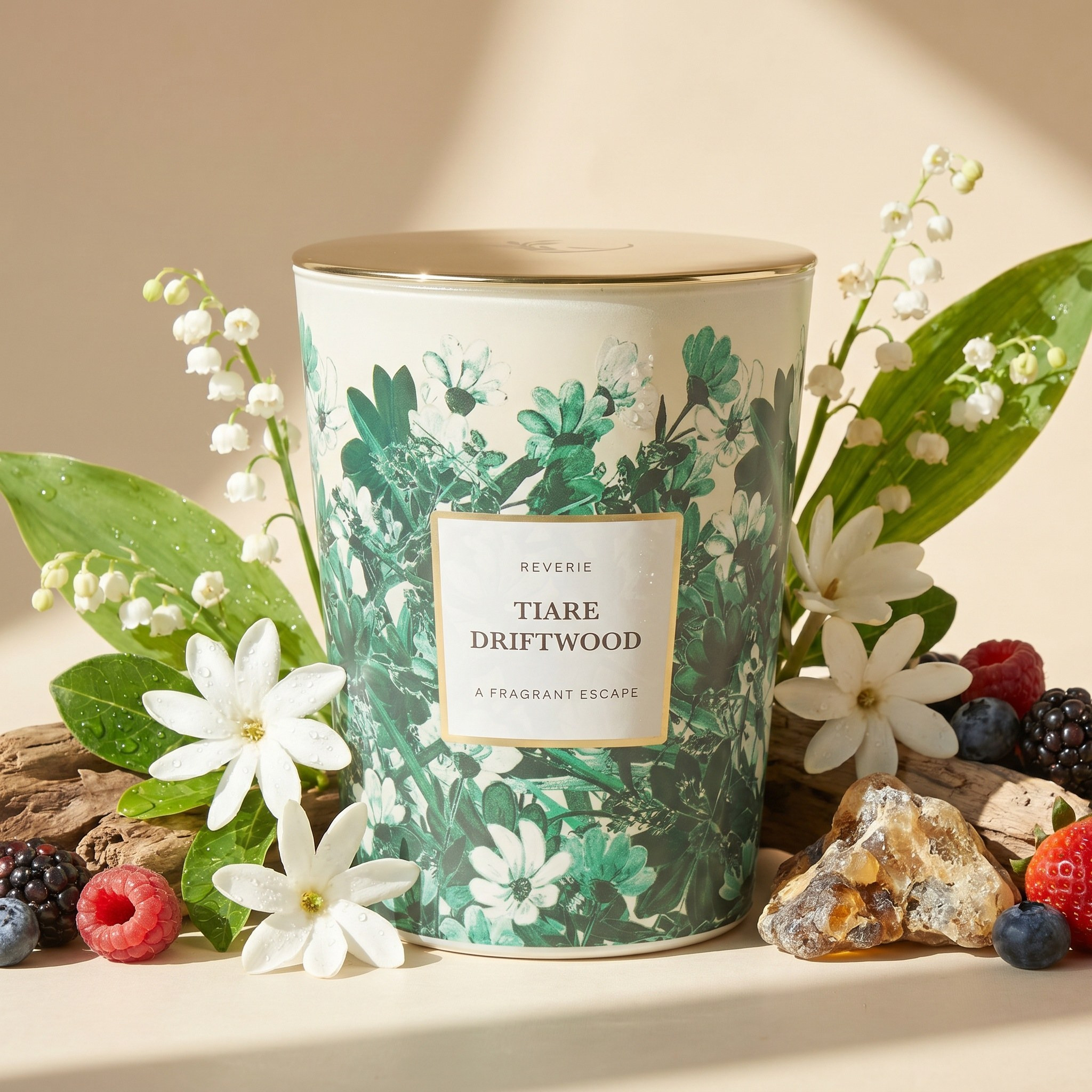 Reverie Tiare Driftwood Scented Jar Candle - 70 h-household-homefragrance-candles-image-1
