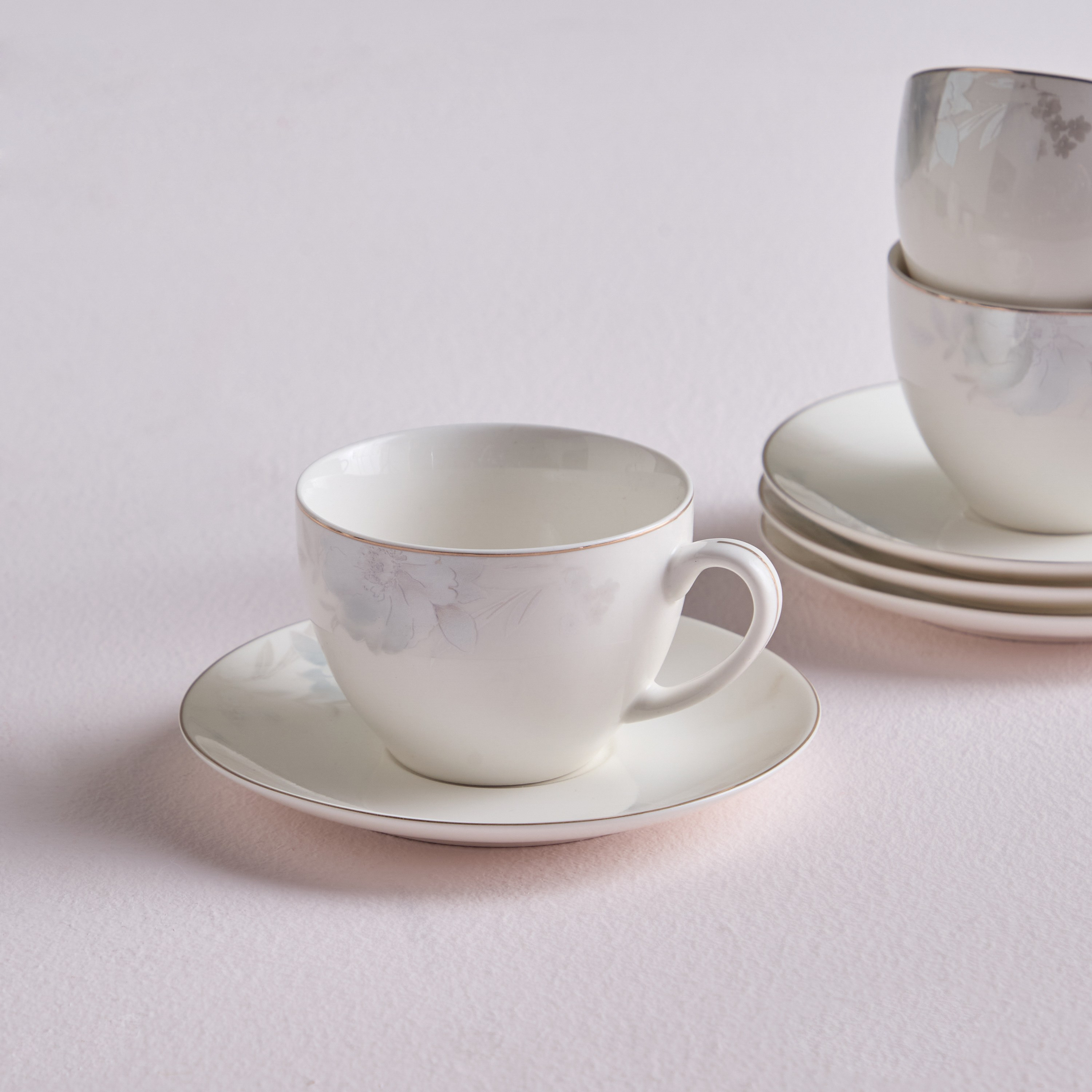 Nada 12-Piece Bone China Cup and Saucer Set - 260 ml-household-dining-teaandcoffee-teaandcoffeesets-image-2