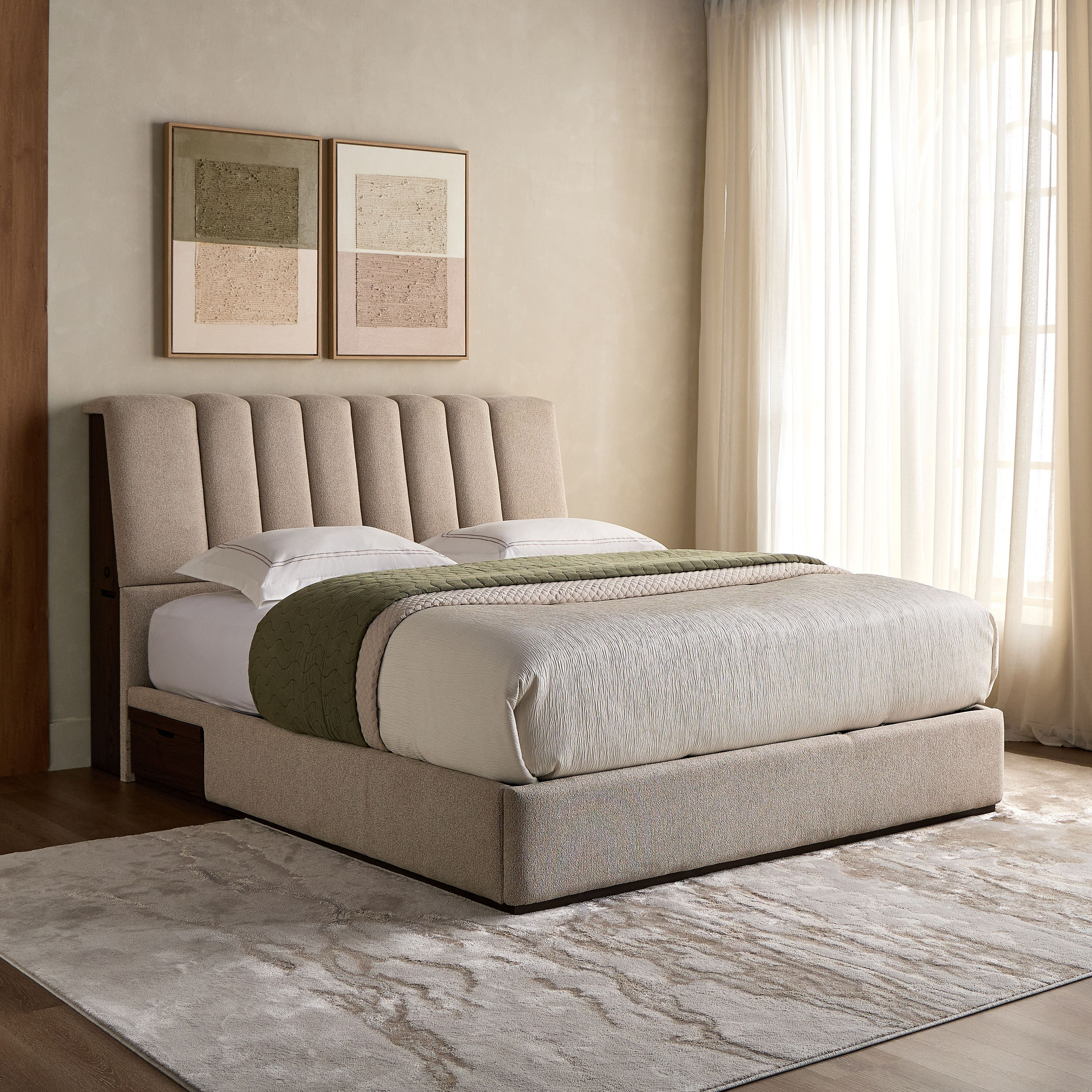 Verto King Bed with Hydraulic and Drawer Storage - 180x200 cm