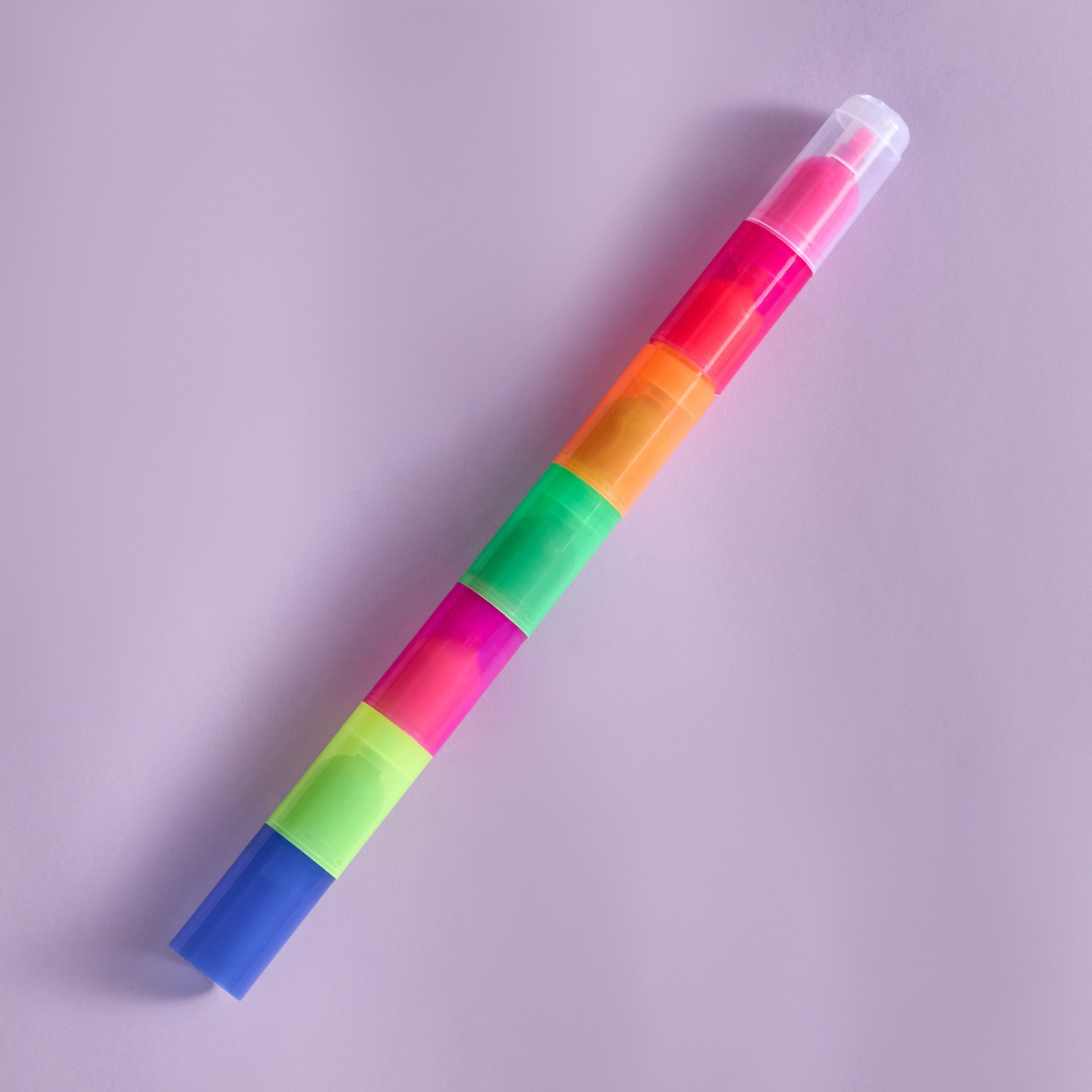 Stacking 6-Colour Highlighter-babyandkids-schoolessentials-stationery-image-1