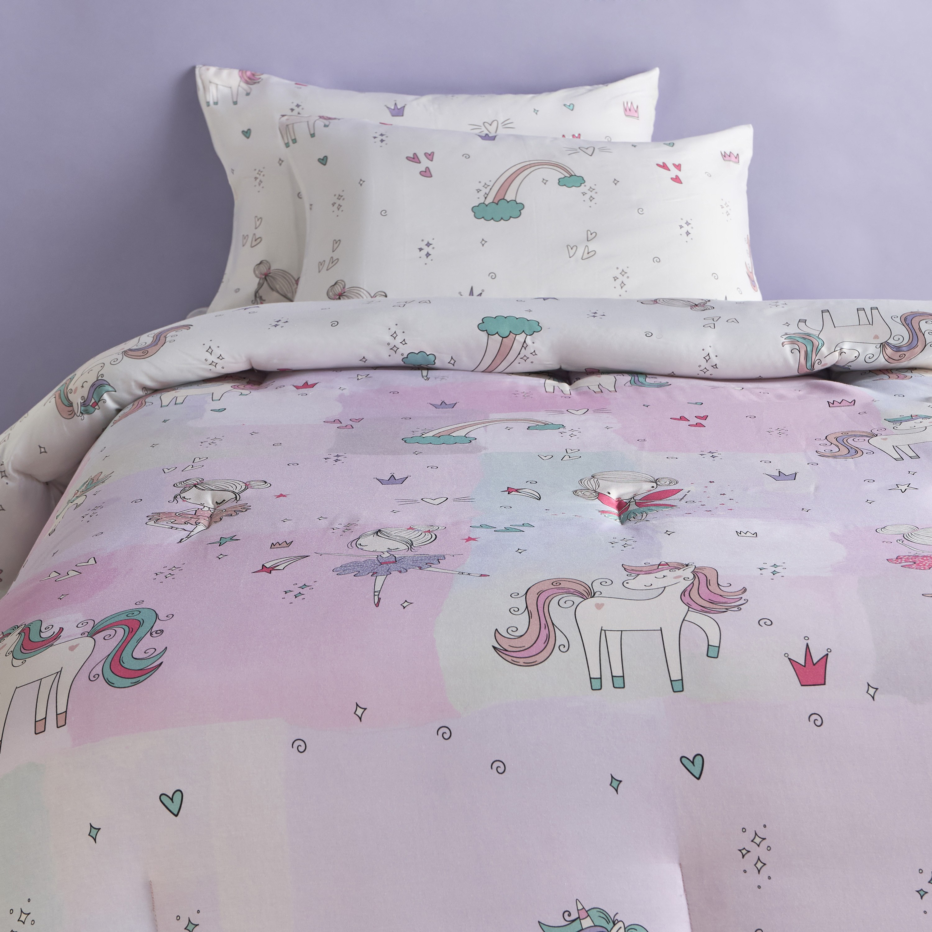 Maggie Cotton Printed 200 Thread Count 3-Piece Single Comforter Set - 135x220 cm-babyandkids-beddingandwindows-bedding-comforters-image-2