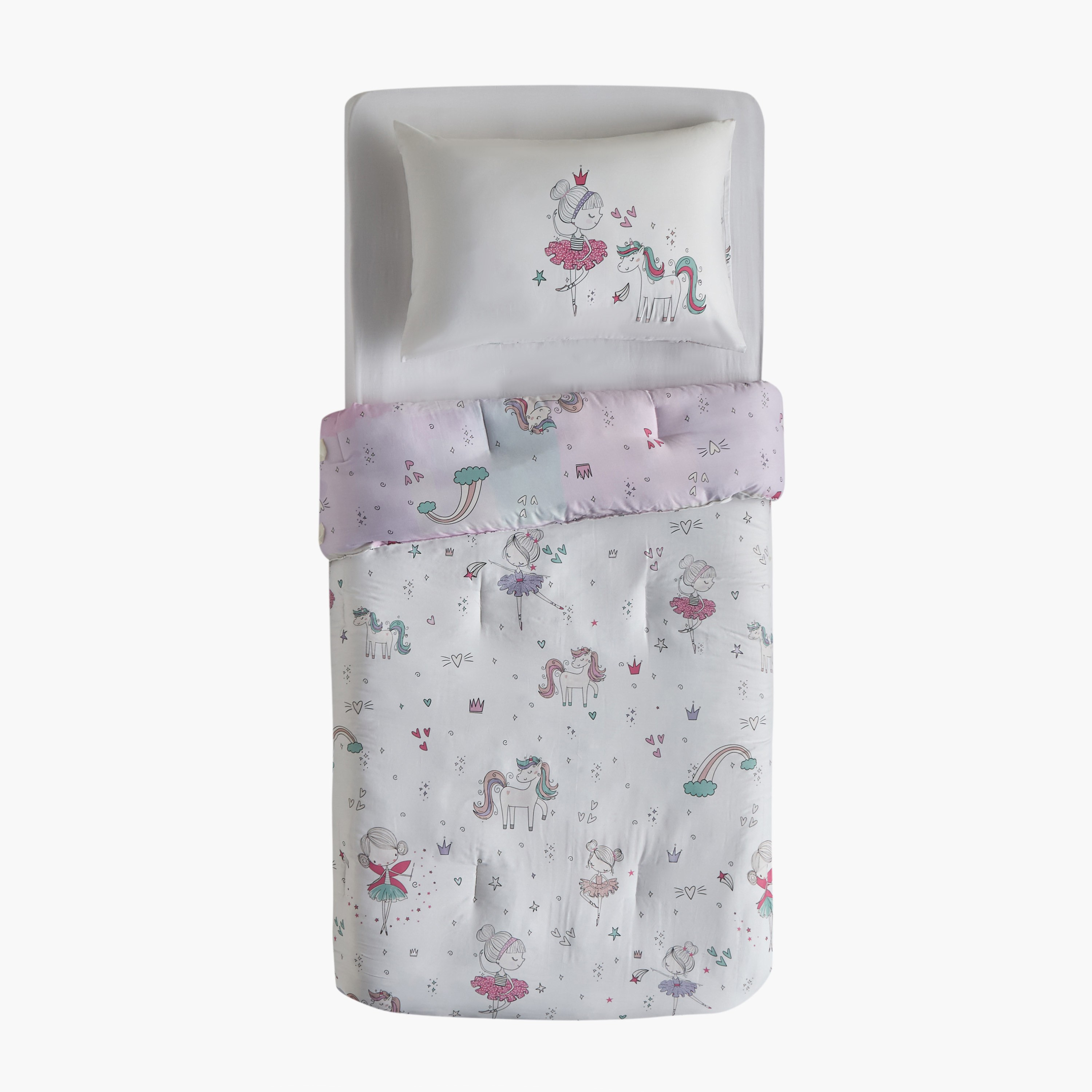 طقم لحاف قطن مقاس كامل بطبعات وعدد 200 خيط 3 قطع - ماجي - 160x220 سم-babyandkids-beddingandwindows-bedding-comforters-image-5