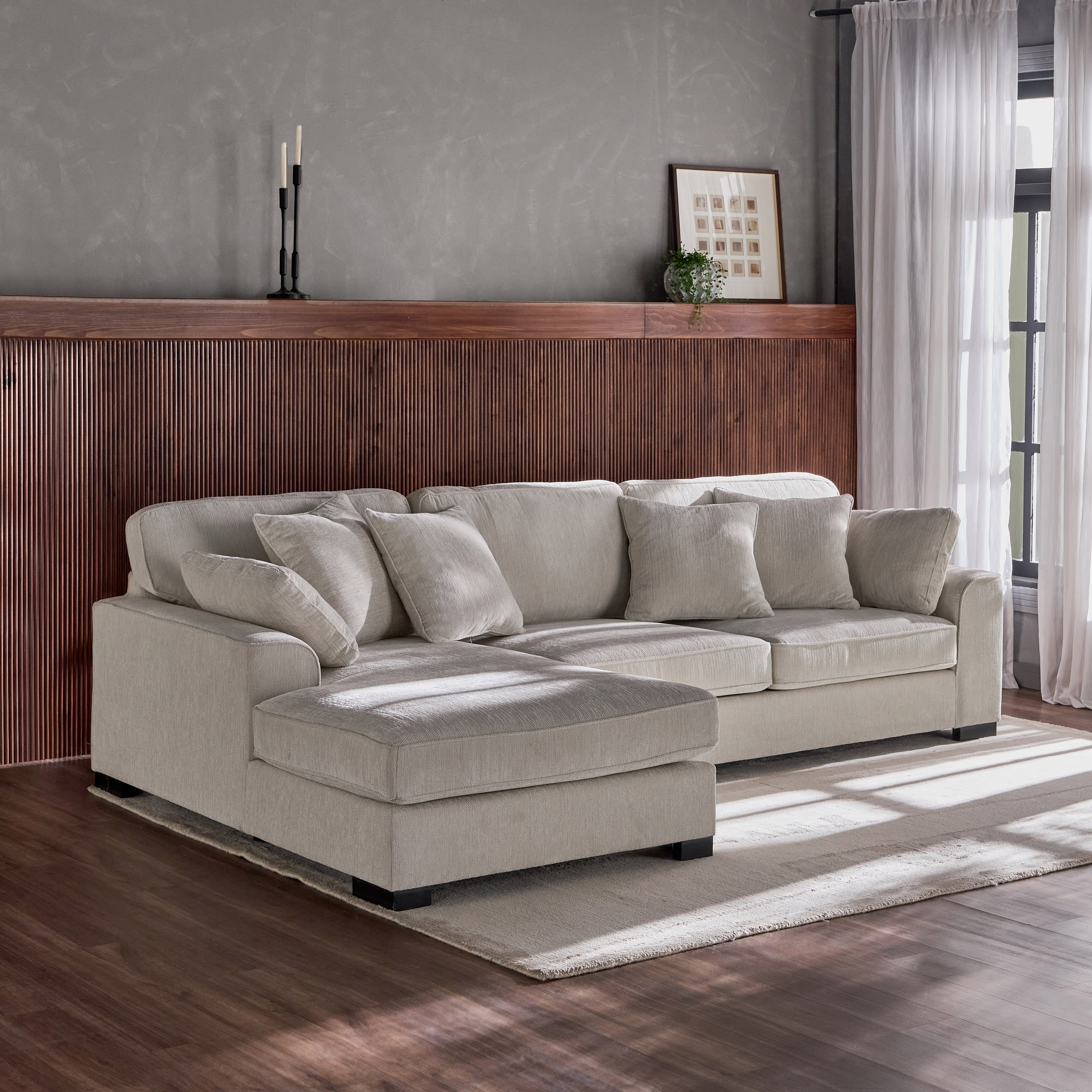 Malfoy 4-Seater Fabric Left Corner Sofa