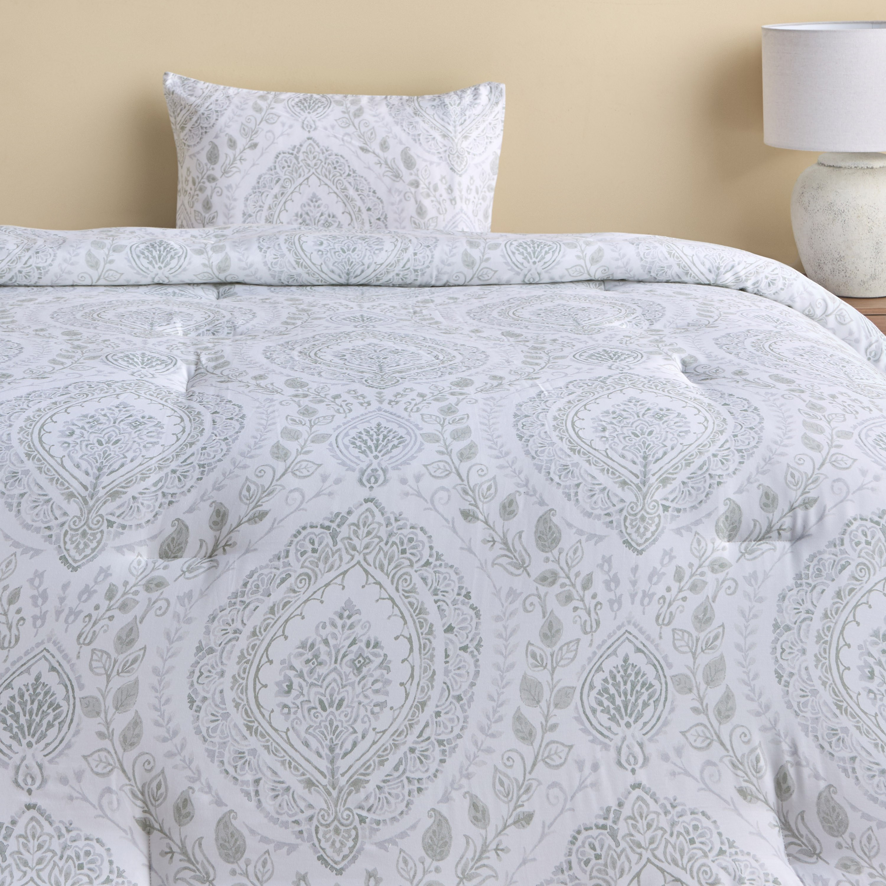 Chaitra Cotton Floral Print 2-Piece Full Comforter Set - 160x240 cm-household-bedding-comfortersandbedspreads-comforters-image-2