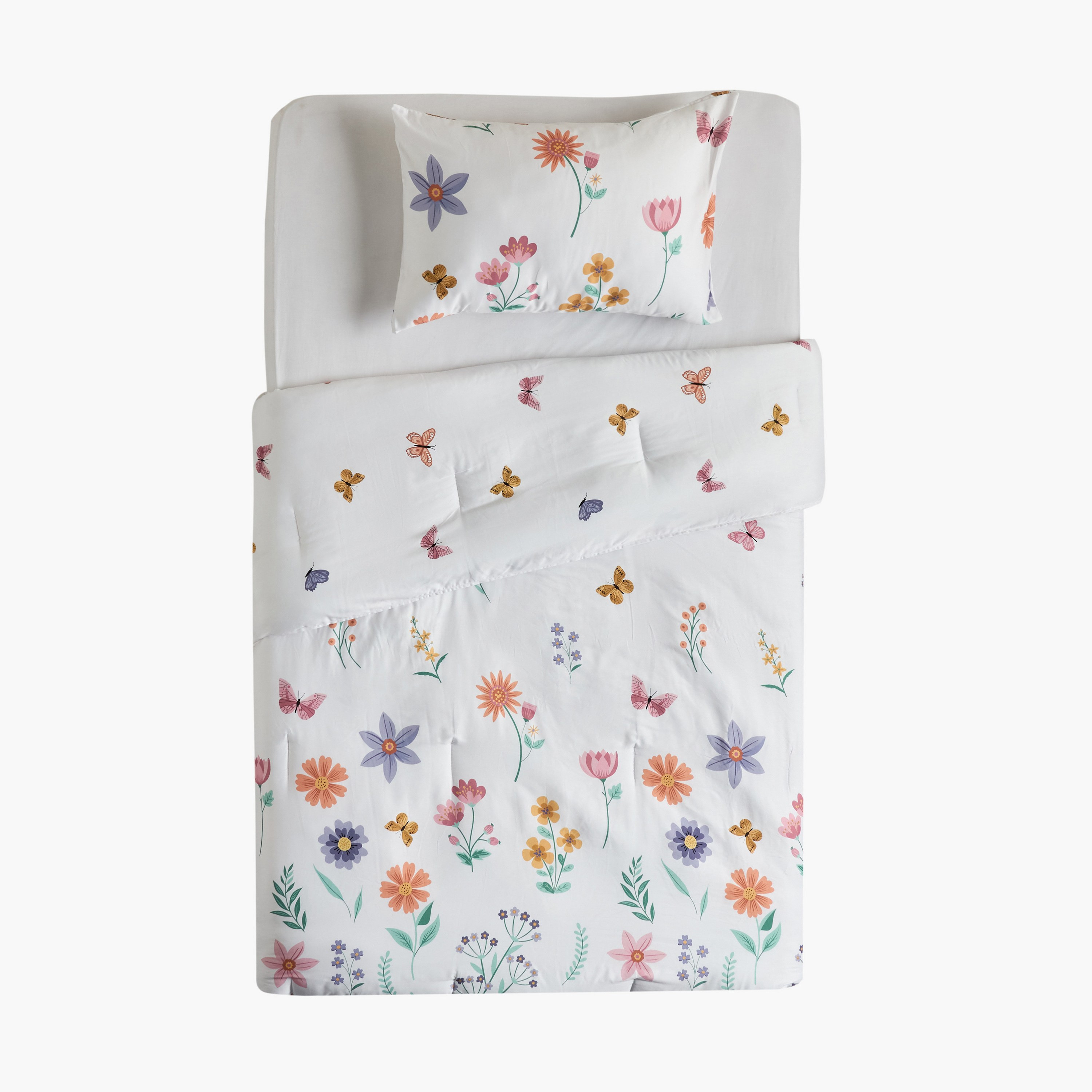 Cherry Blossom Cotton Printed 200 Thread Count 2-Piece Full Comforter Set - 160x220 cm-kids-beddingandwindows-bedding-comforters-image-5