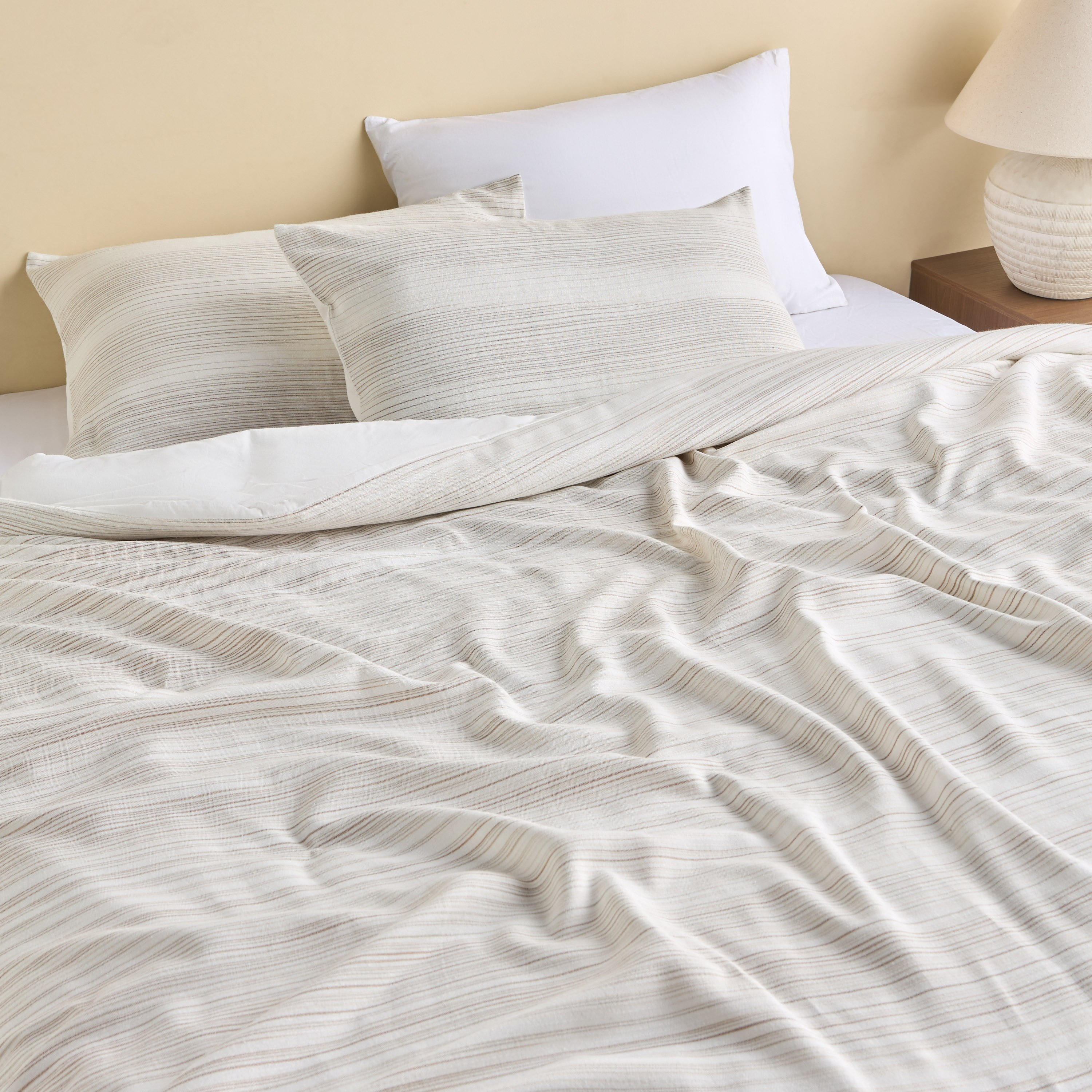 Pastor Melange Stripes Cotton 3-Piece Super King Duvet Cover Set - 220x260 cm-household-bedding-duvetandcovers-duvetcovers-image-6