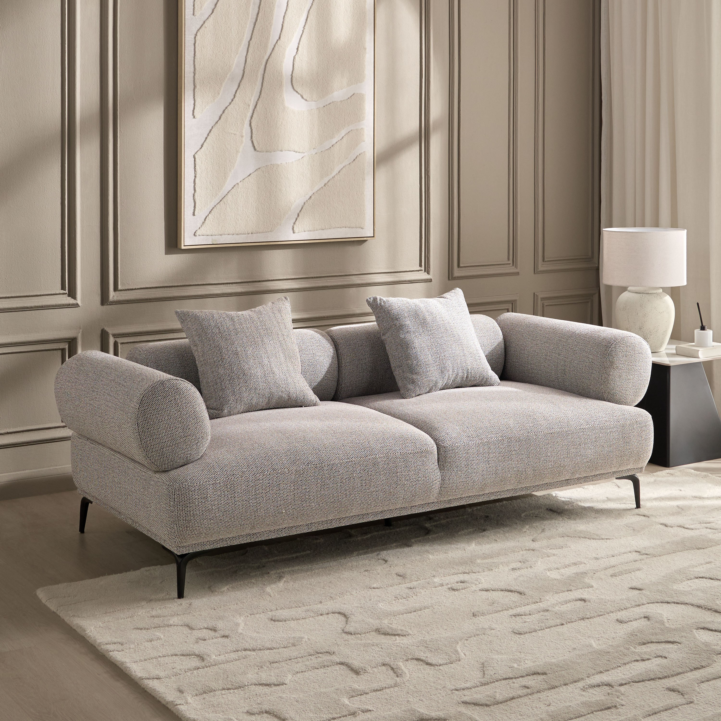 Vertice 3-Seater Fabric Sofa