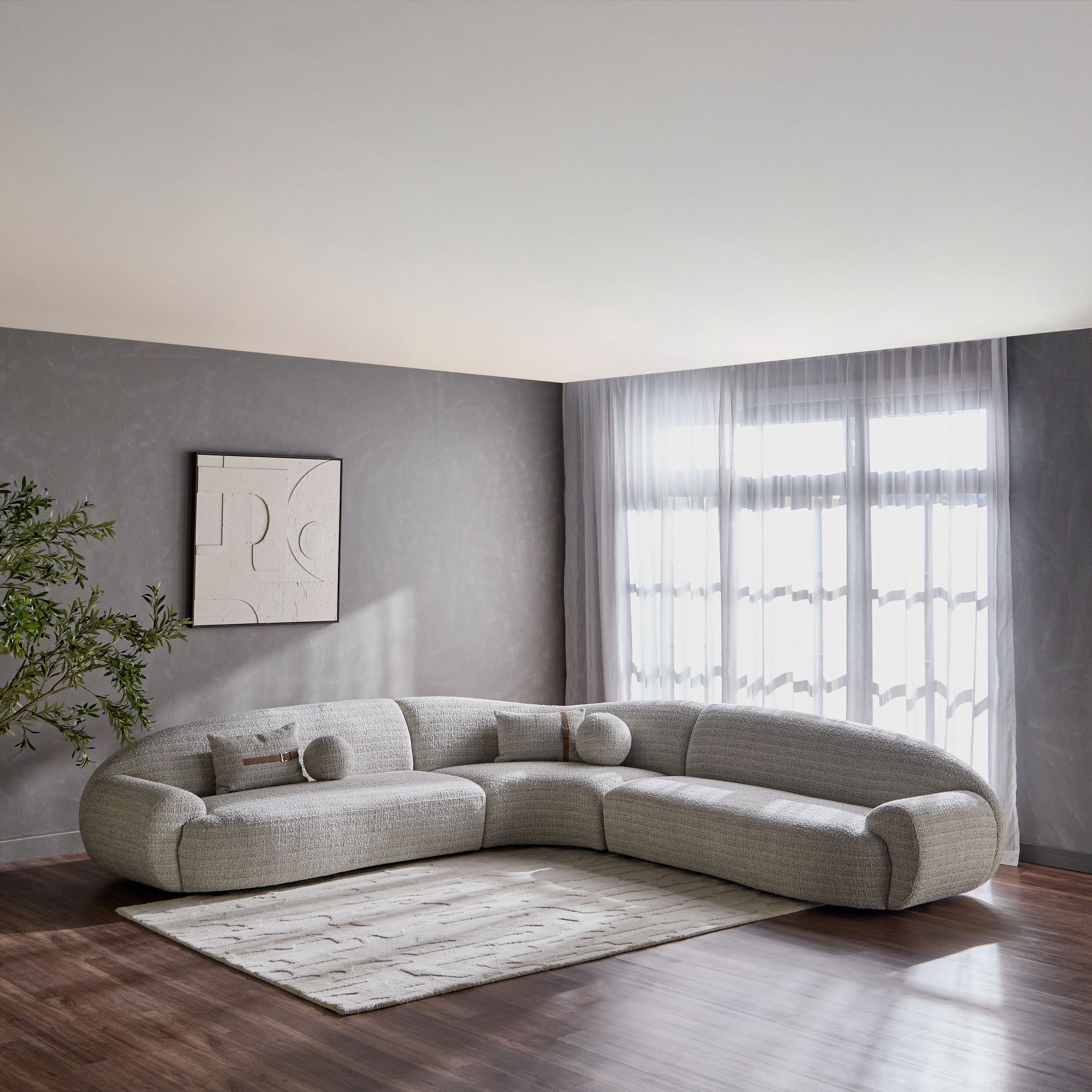 Sortino 4-Seater Fabric Reversible Corner Sofa