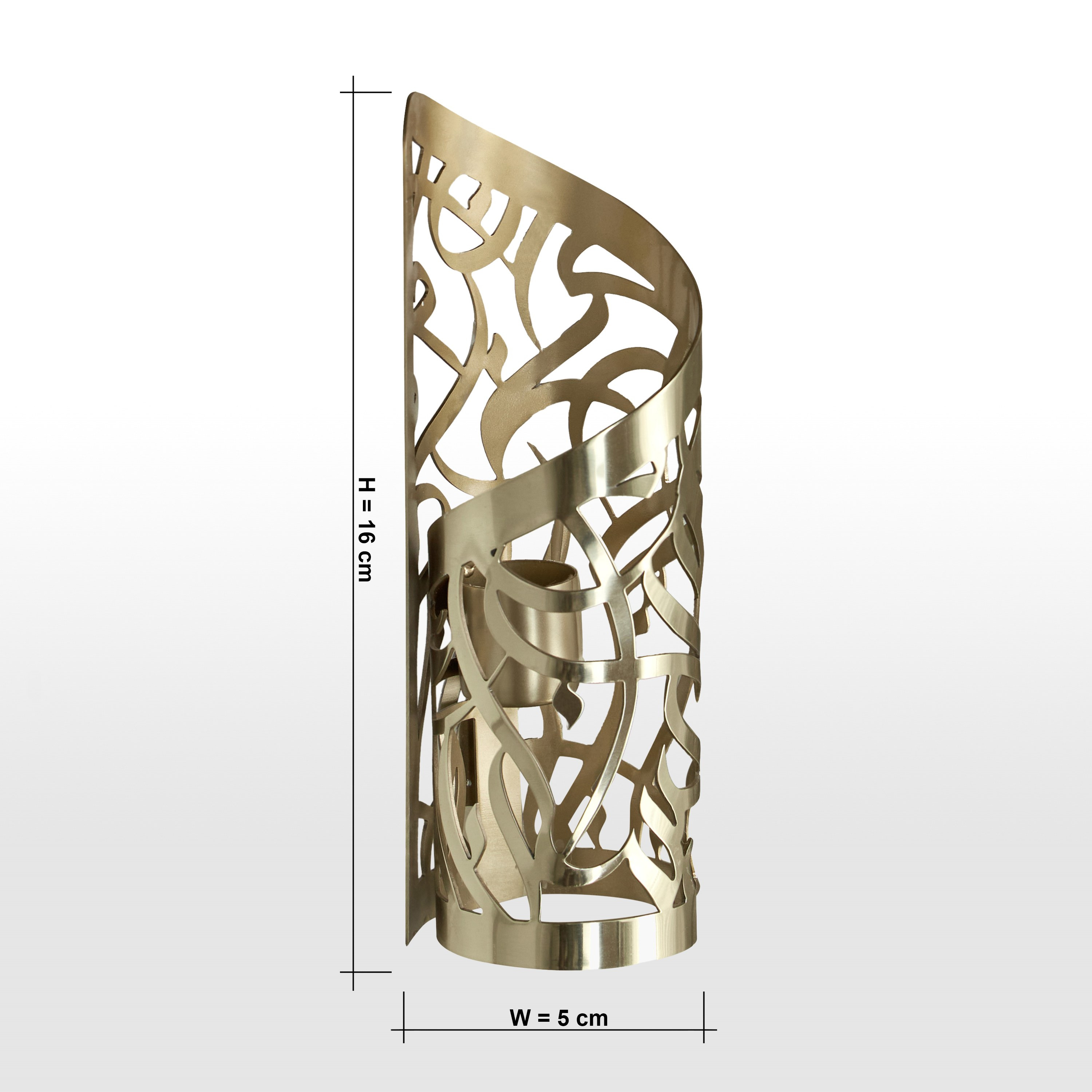 Diaa Allam-Ehsan Stainless Steel Taper Candleholder - 16 cm-household-decor-candleholdersandlanterns-image-6
