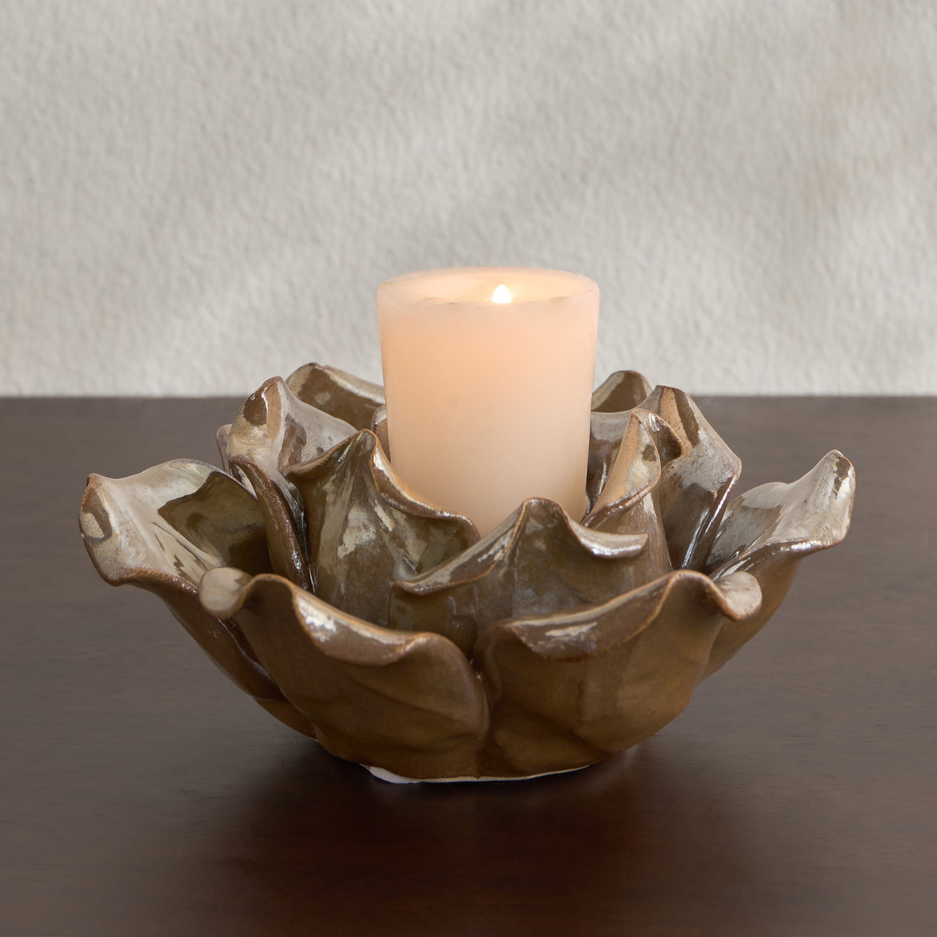 Liora Glazed Floral Tealight Candleholder - 6 cm-household-decor-candleholdersandlanterns-image-2