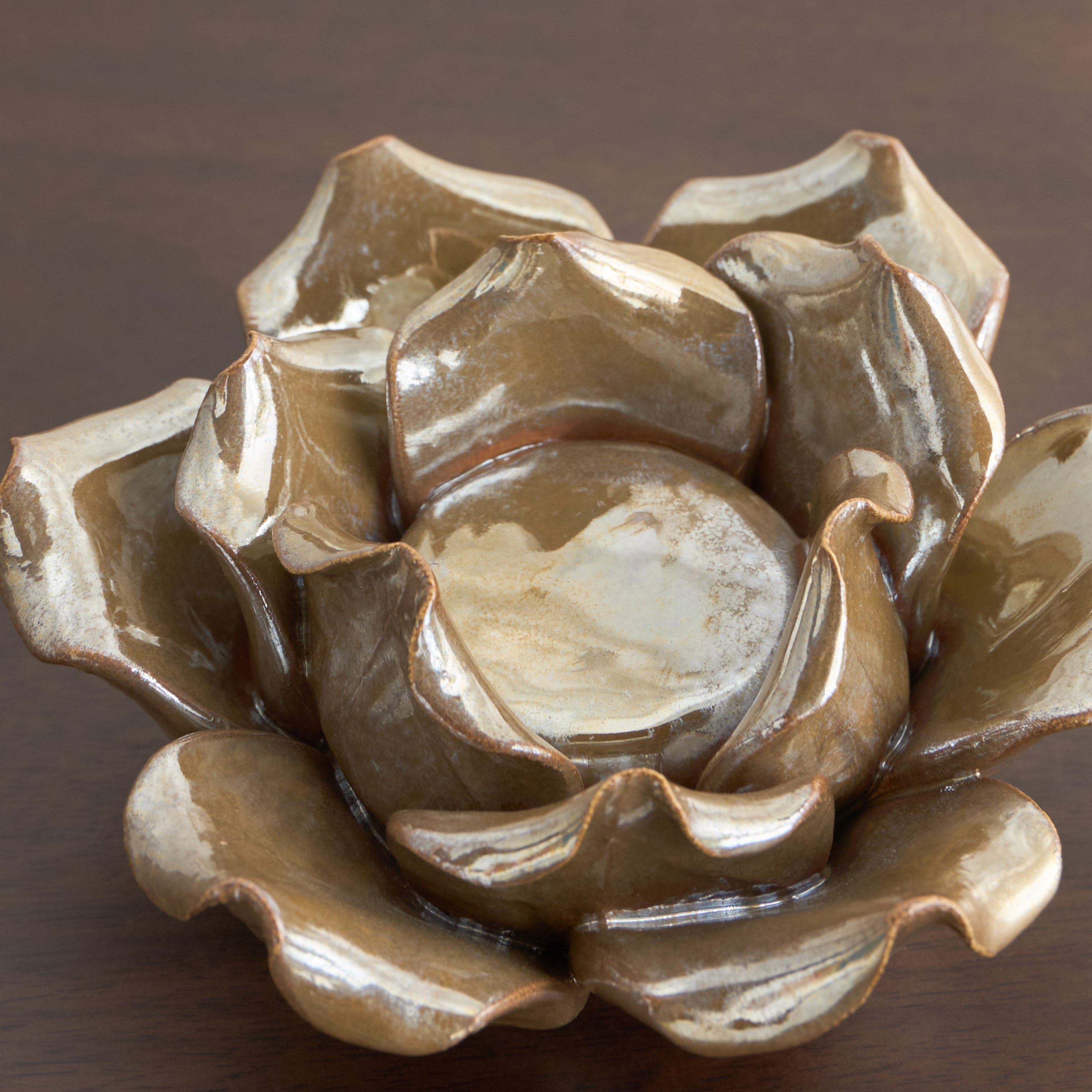 Liora Glazed Floral Tealight Candleholder - 6 cm-household-decor-candleholdersandlanterns-image-3