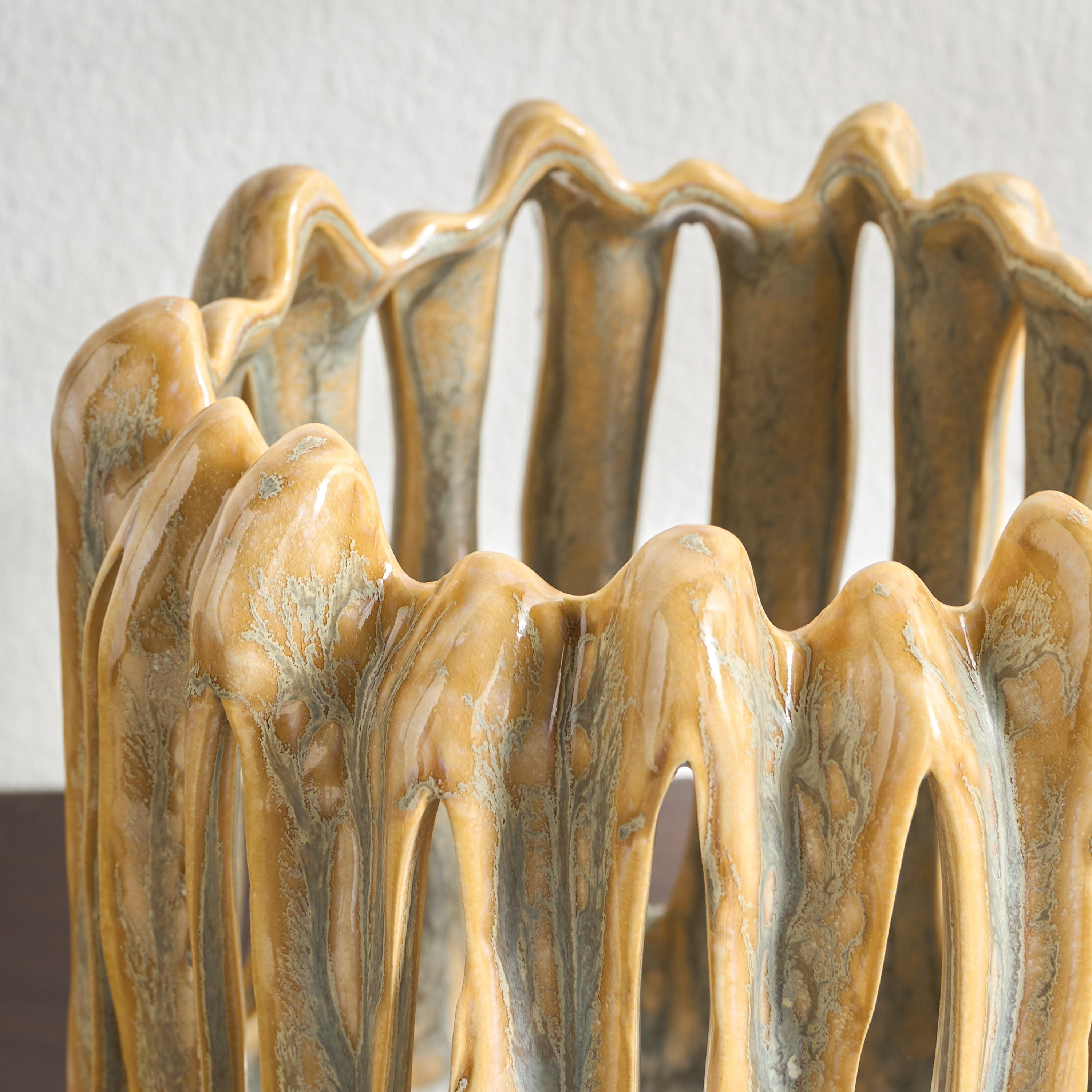 Dara Glazed Ceramic Hurricane Candleholder - 23 cm-household-decor-candleholdersandlanterns-image-2