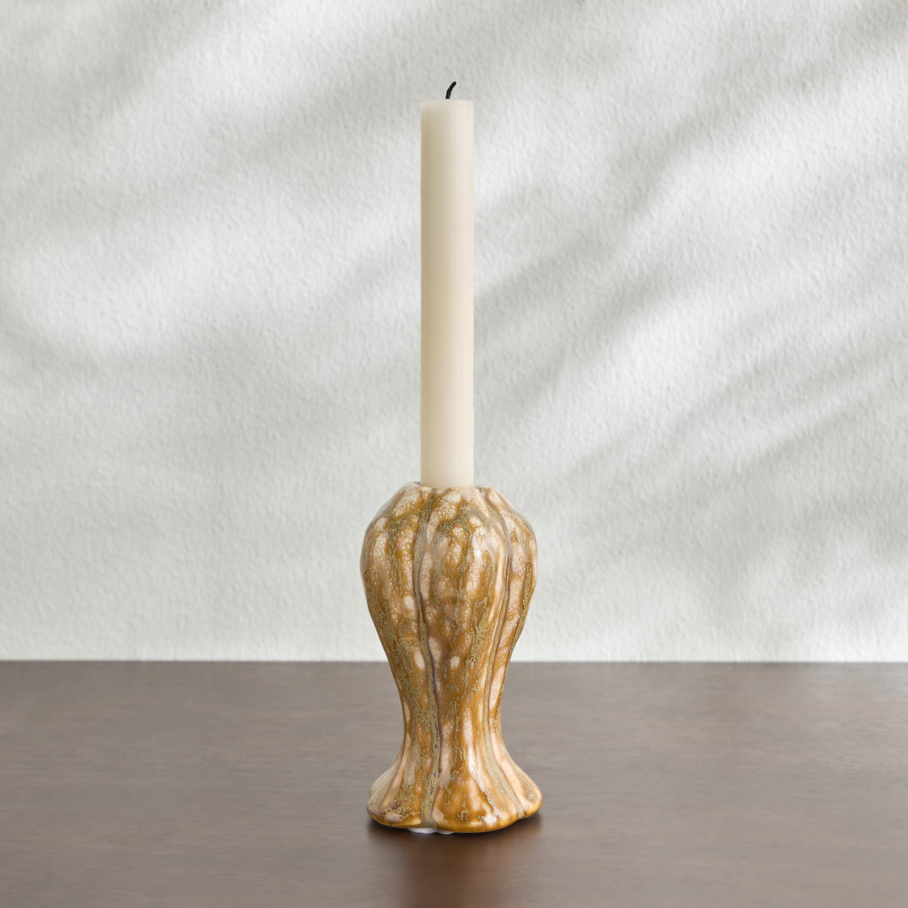 Dara Glazed Taper Candleholder - 13 cm