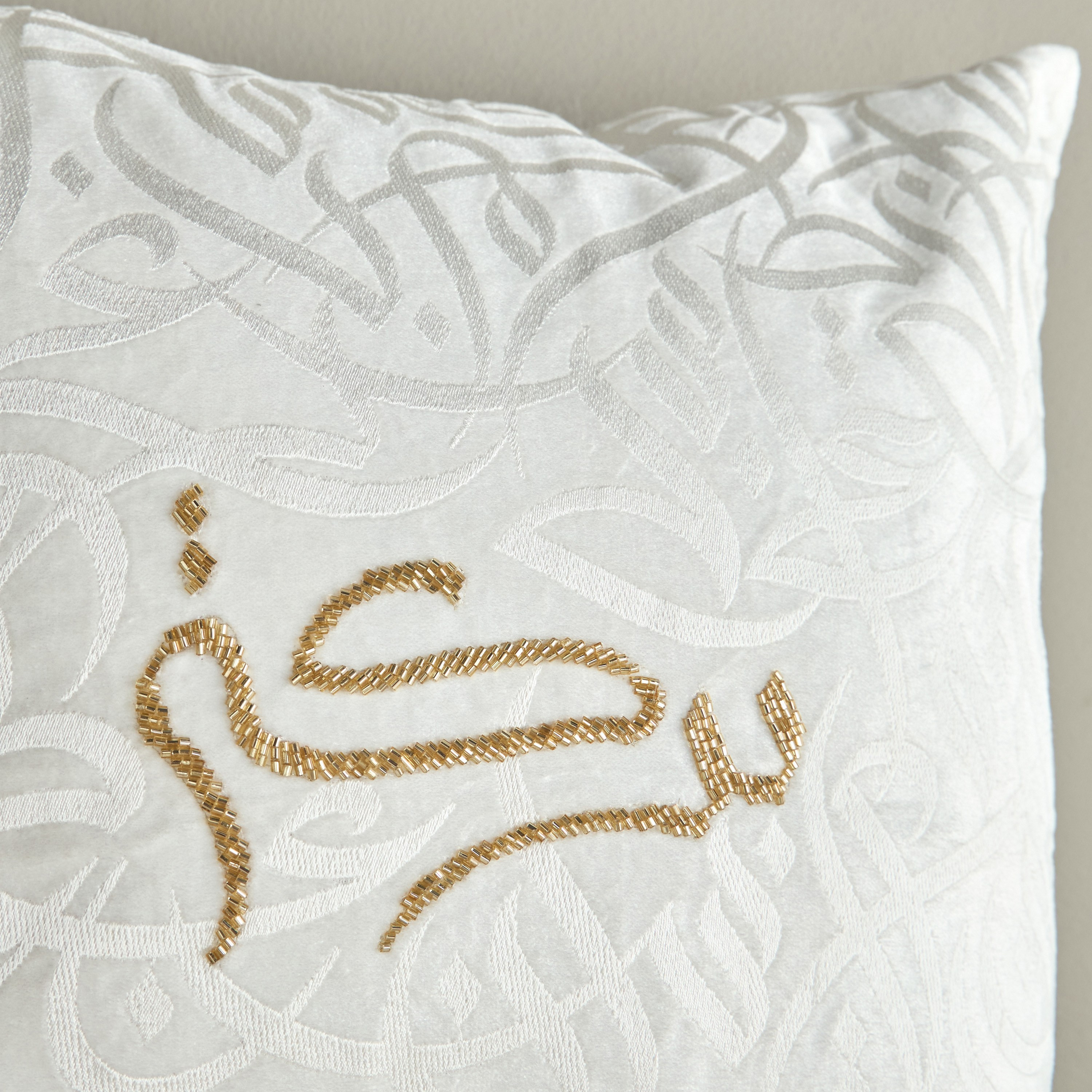 Diaa Allam-Ehsan Embroidered Velvet Cushion Cover - 45x45 cm-household-cushionsandthrows-cushioncovers-image-2