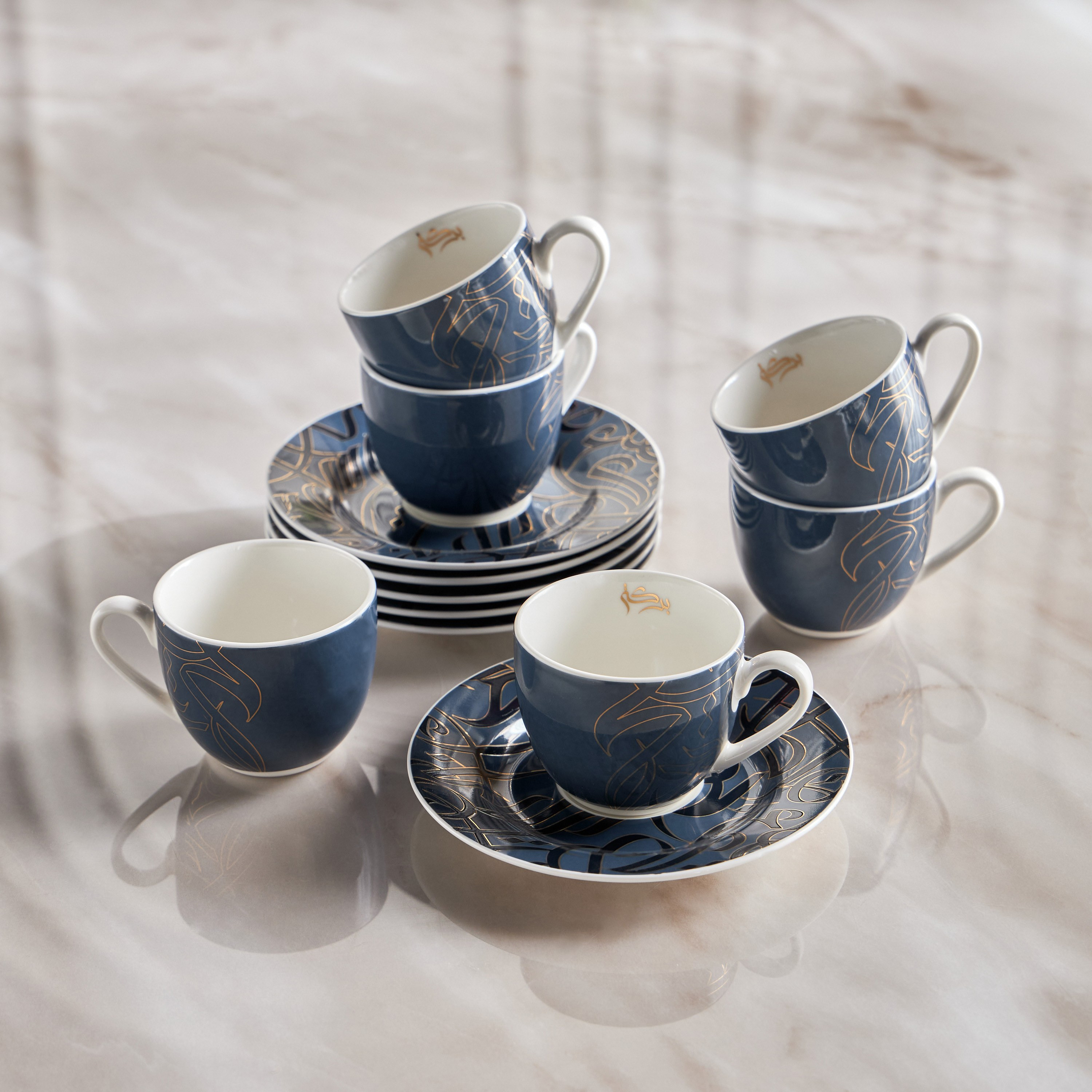 Diaa Allam-Ehsan 12-Piece New Bone China Espresso Set - 90 ml-household-dining-teaandcoffee-teaandcoffeesets-image-1