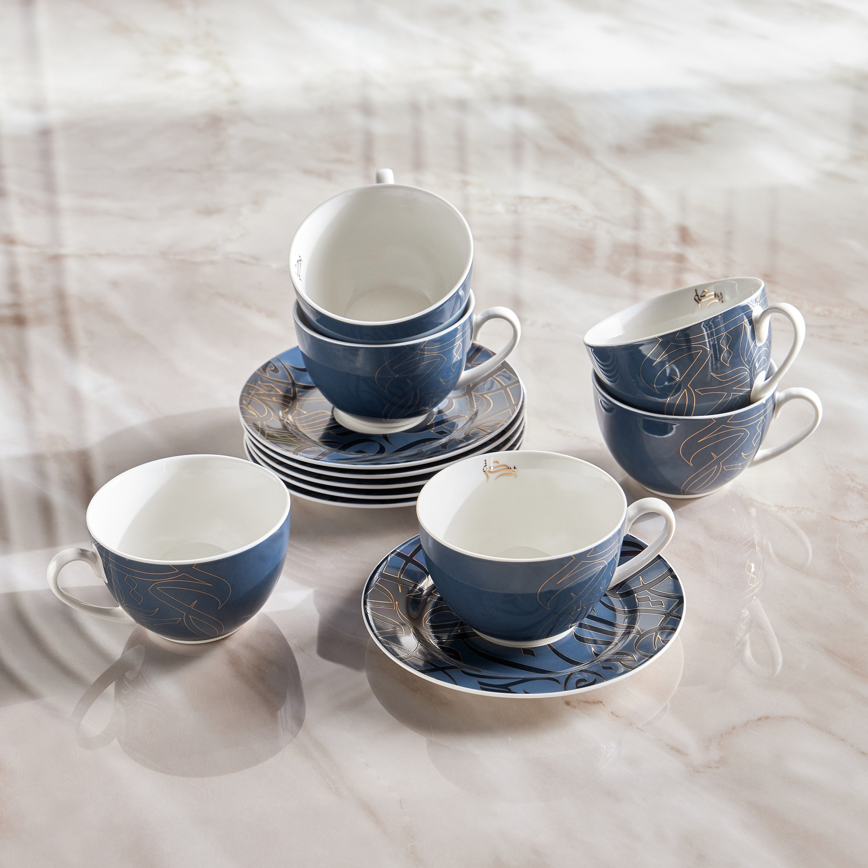 Diaa Allam-Ehsan 12-Piece New Bone China Tea Set - 220 ml-household-dining-teaandcoffee-teaandcoffeesets-image-1