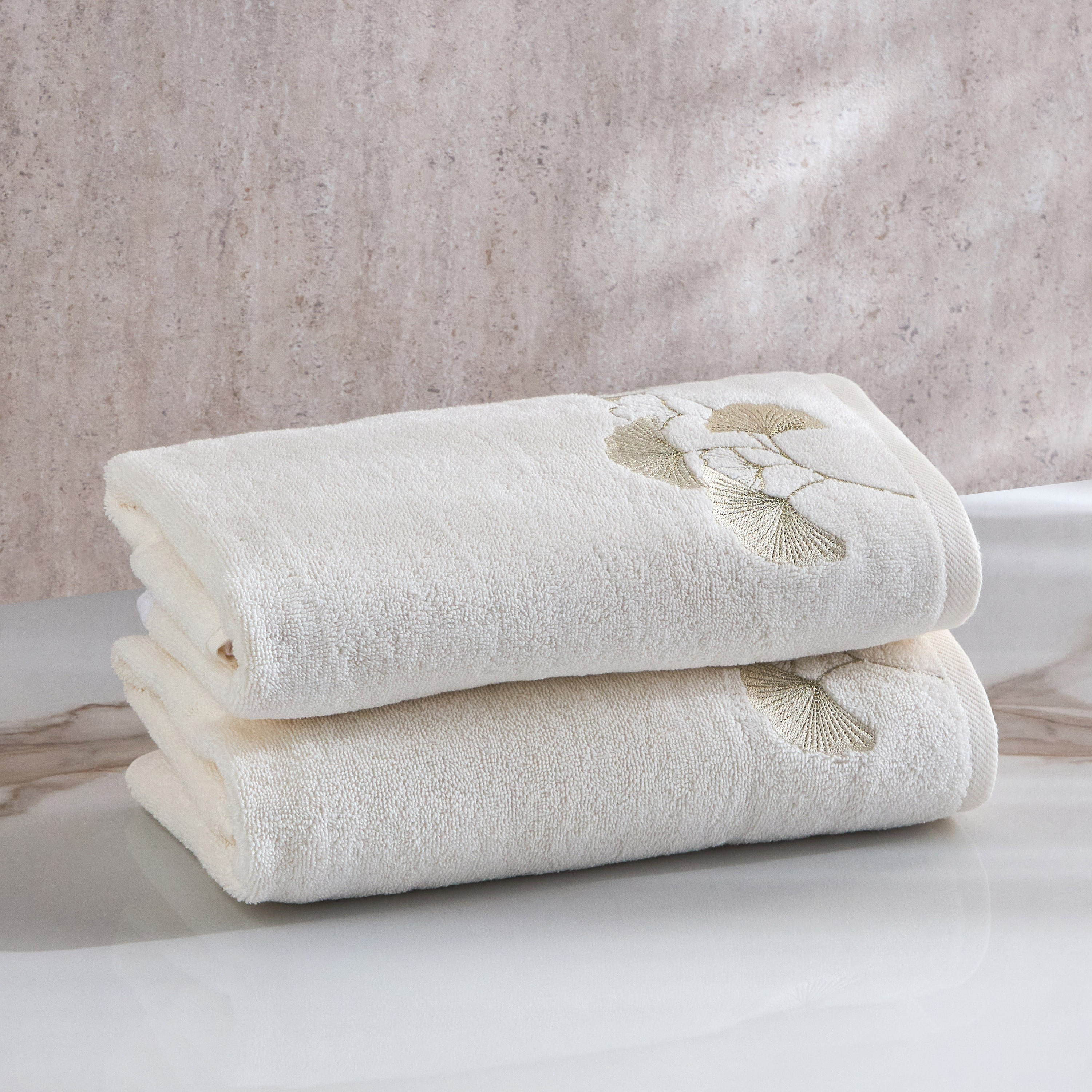 طقم مناشف يد قطن تركي 550 جرام لكل متر مربع قطعتين - أمورا - 50x90 سم-household-bathandlaundry-bathlinen-towels-image-1