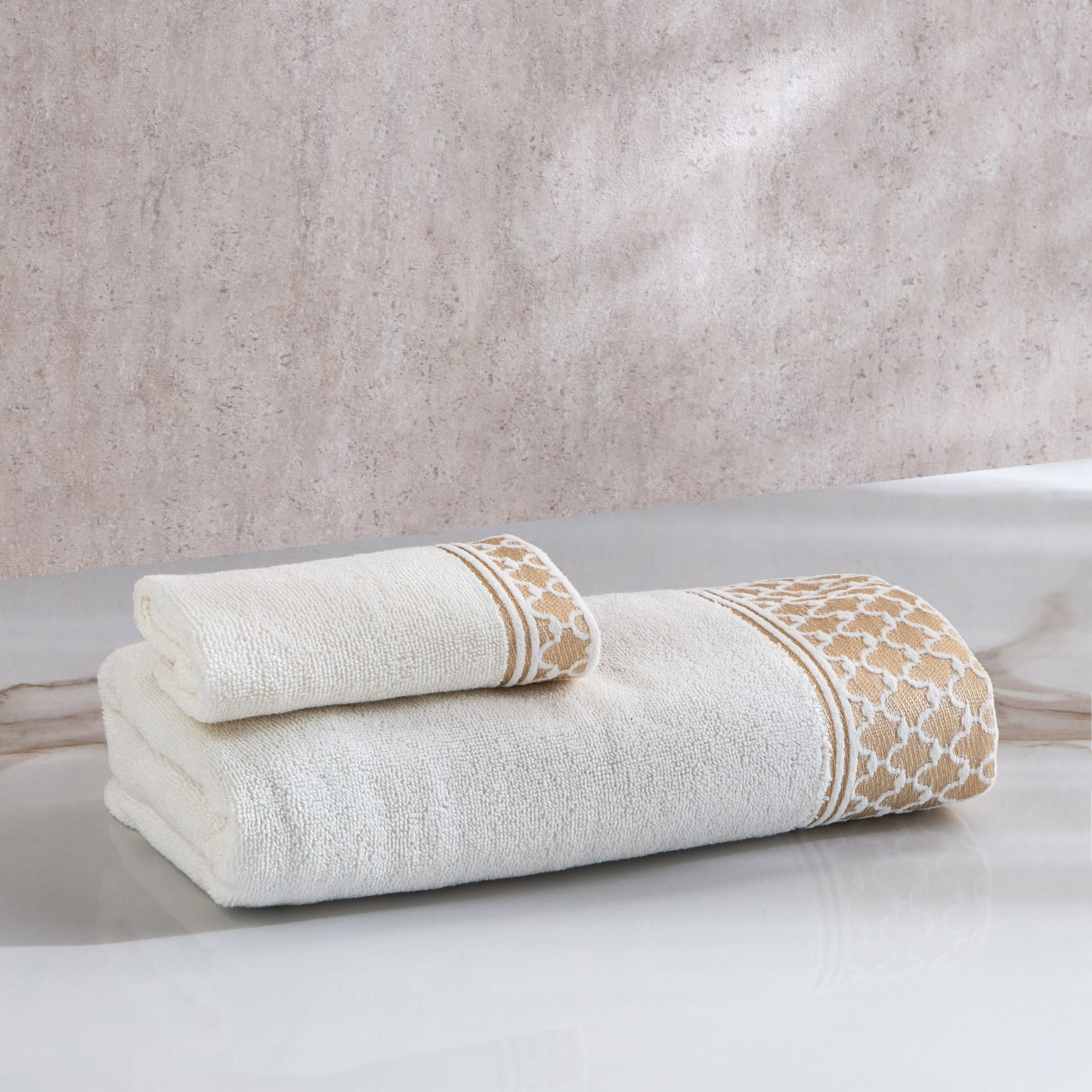 طقم مناشف يد قطن تركي 550 جرام لكل متر مربع قطعتين - ريجنسي - 50x90 سم-household-bathandlaundry-bathlinen-towels-image-6