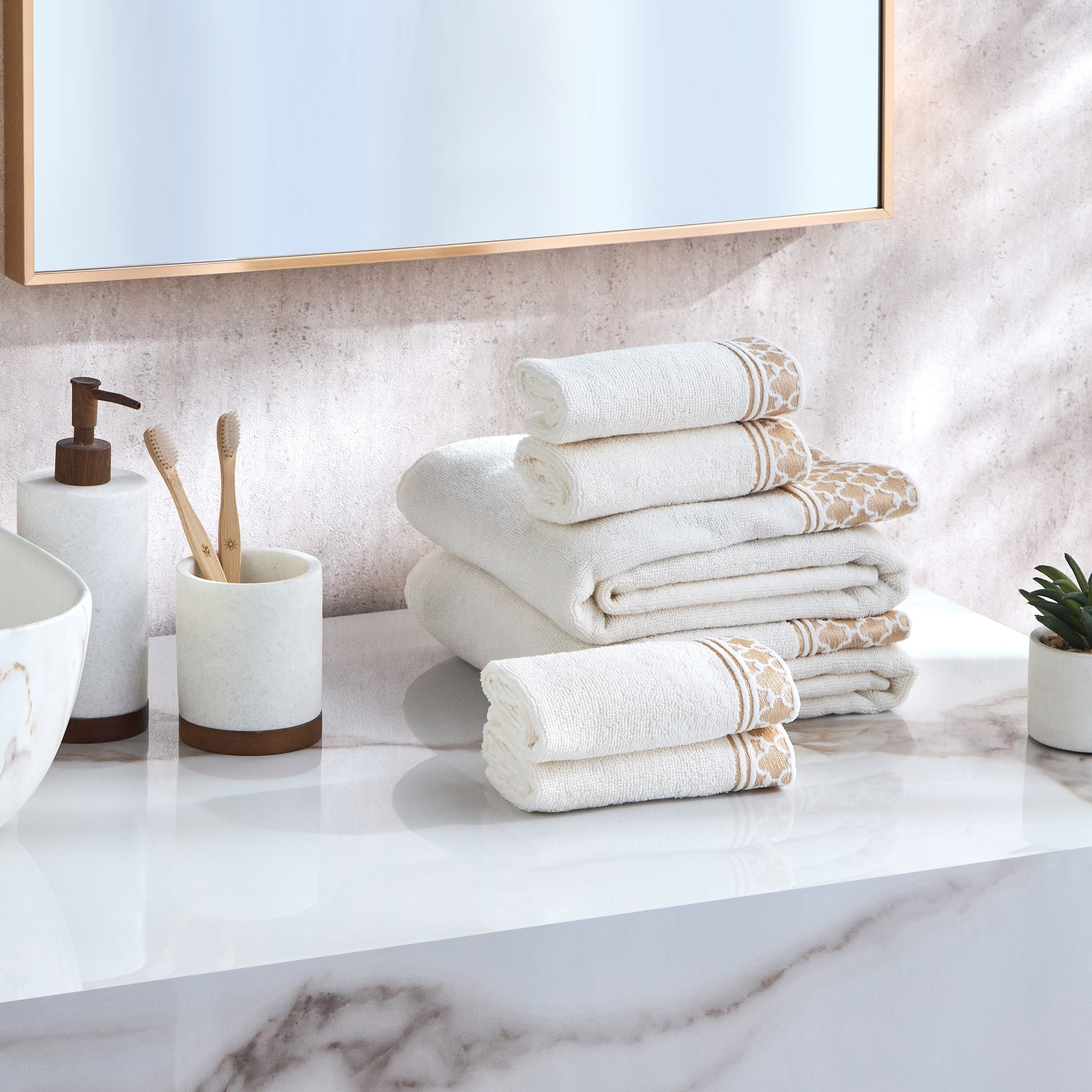 طقم مناشف يد قطن تركي 550 جرام لكل متر مربع قطعتين - ريجنسي - 50x90 سم-household-bathandlaundry-bathlinen-towels-image-7