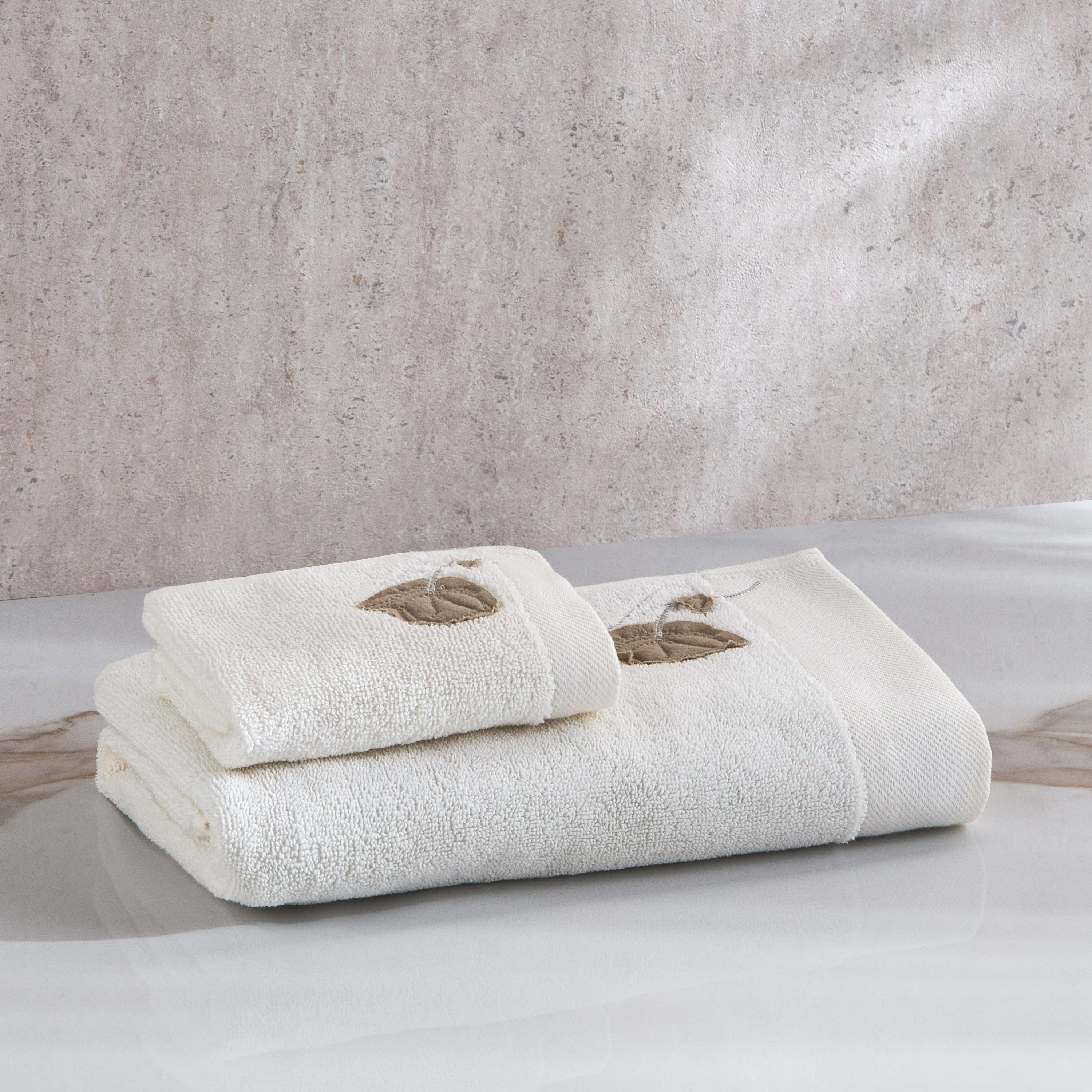 طقم مناشف يد قطن تركي 550 جرام لكل متر مربع قطعتين - ريكو - 50x90 سم-household-bathandlaundry-bathlinen-towels-image-6