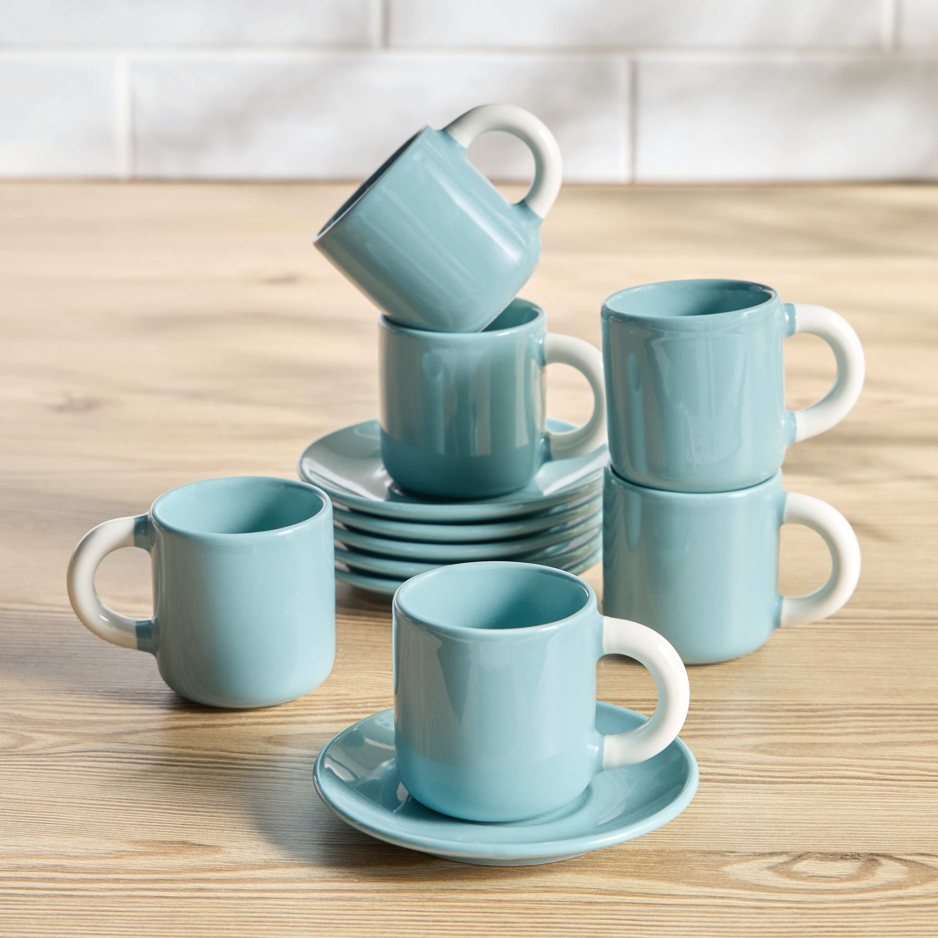 طقم شاي خزف صيني 12 قطعة - مارلو - 110 مل - يكفي 6 أفراد-household-dining-teaandcoffee-teaandcoffeesets-image-1