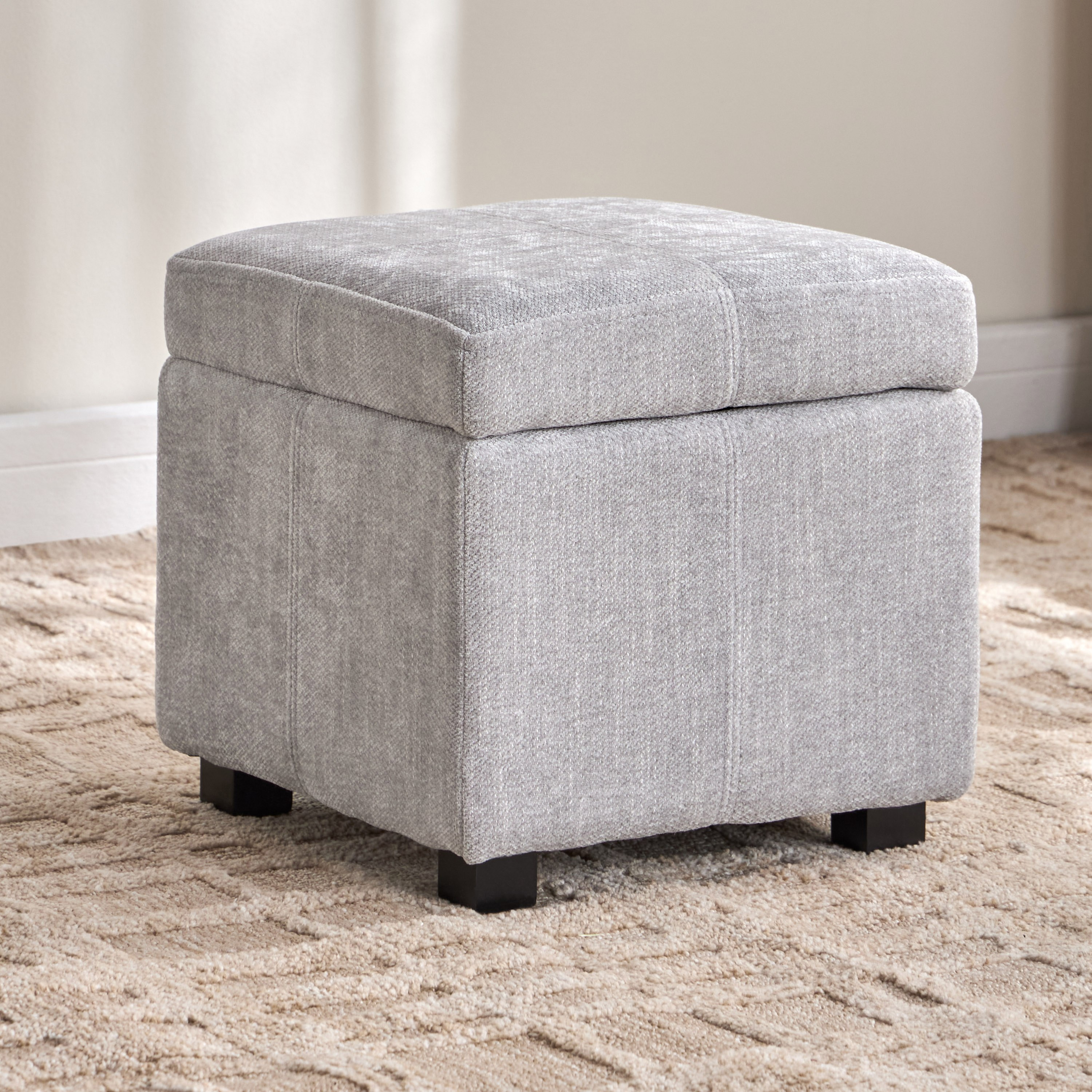 Frost Fabric Ottoman with Storage