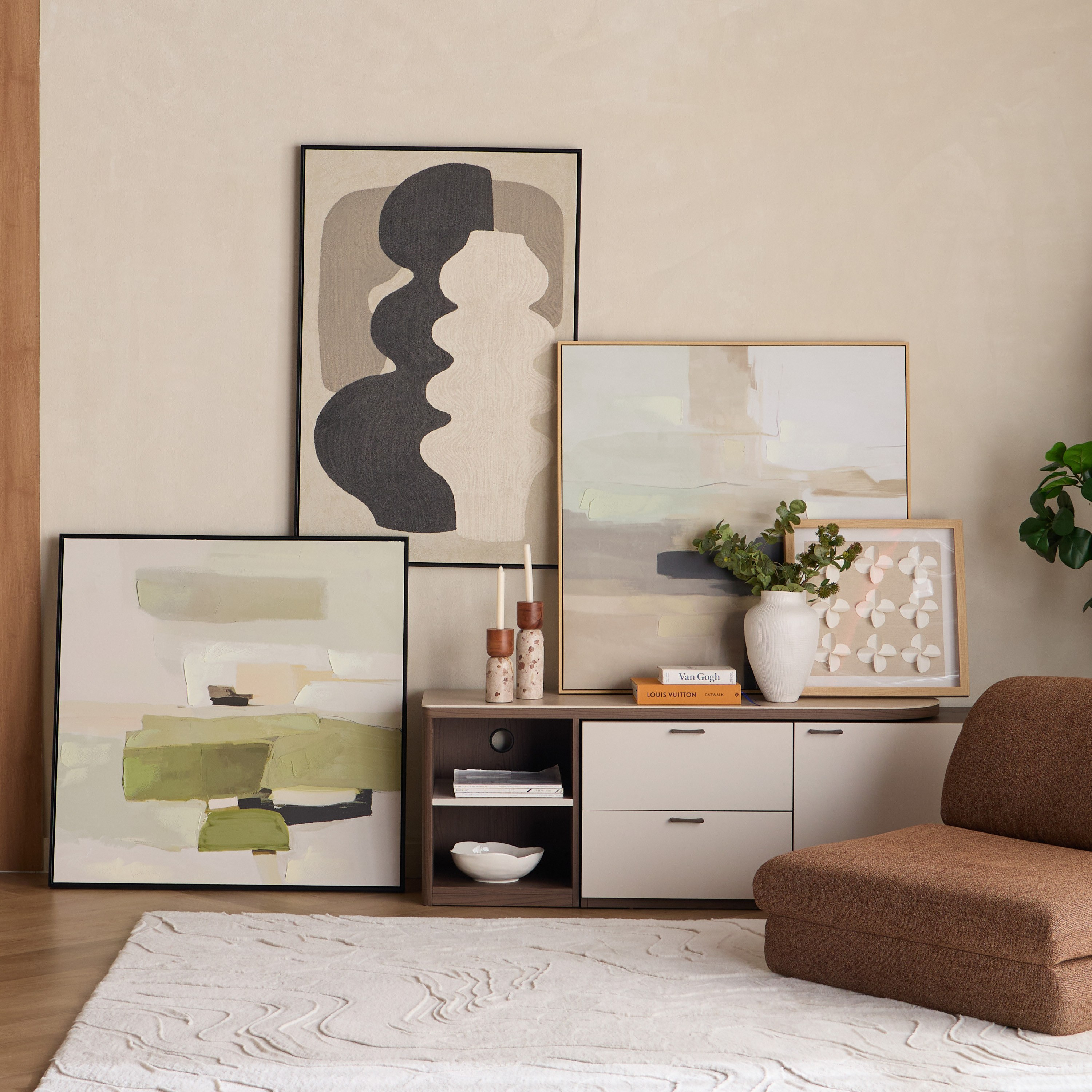 Thuraya Framed Canvas Wall Art - 100x100 cm-household-walldecorandmirrors-wallart-image-3